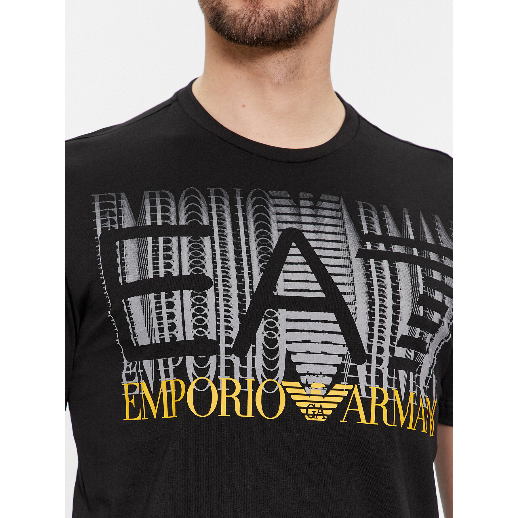 EA7 Emporio Armani Tricou 3DPT44 PJ02Z 1200 Negru Regular Fit - Pled.ro