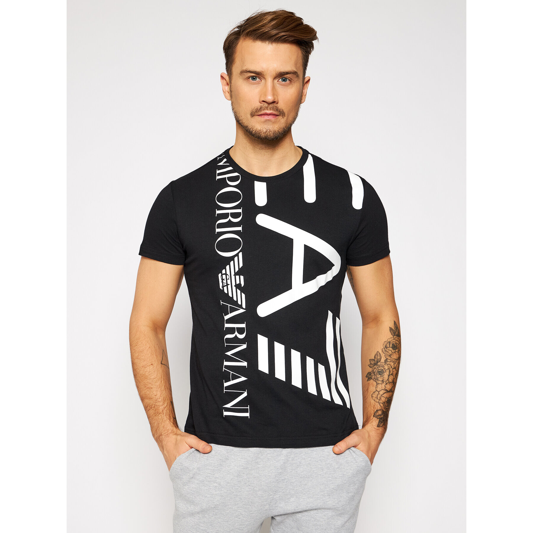 EA7 Emporio Armani Tricou 3KPT07 PJA2Z 1200 Negru Regular Fit - Pled.ro