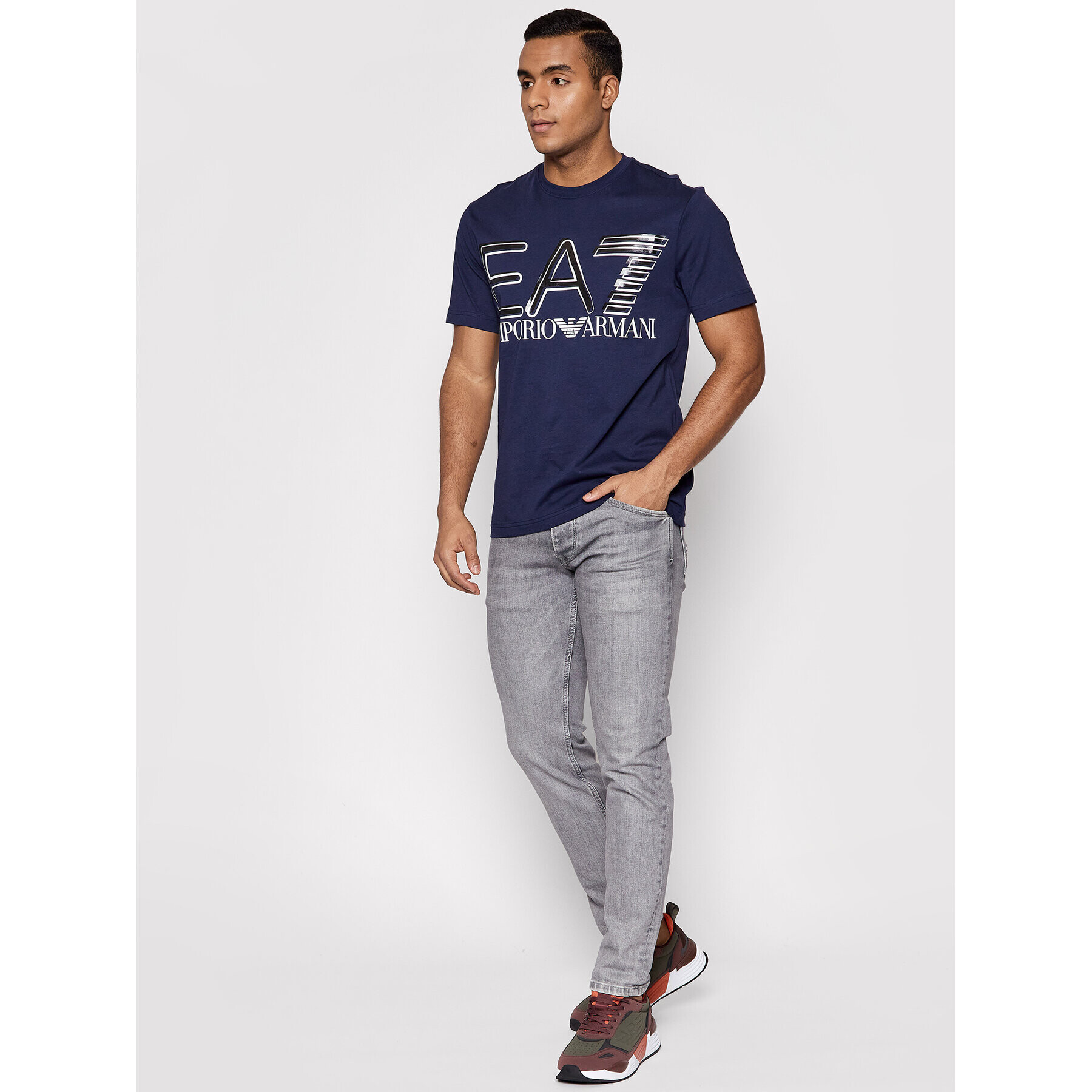 EA7 Emporio Armani Tricou 3LPT20 PJFFZ 1554 Bleumarin Regular Fit - Pled.ro