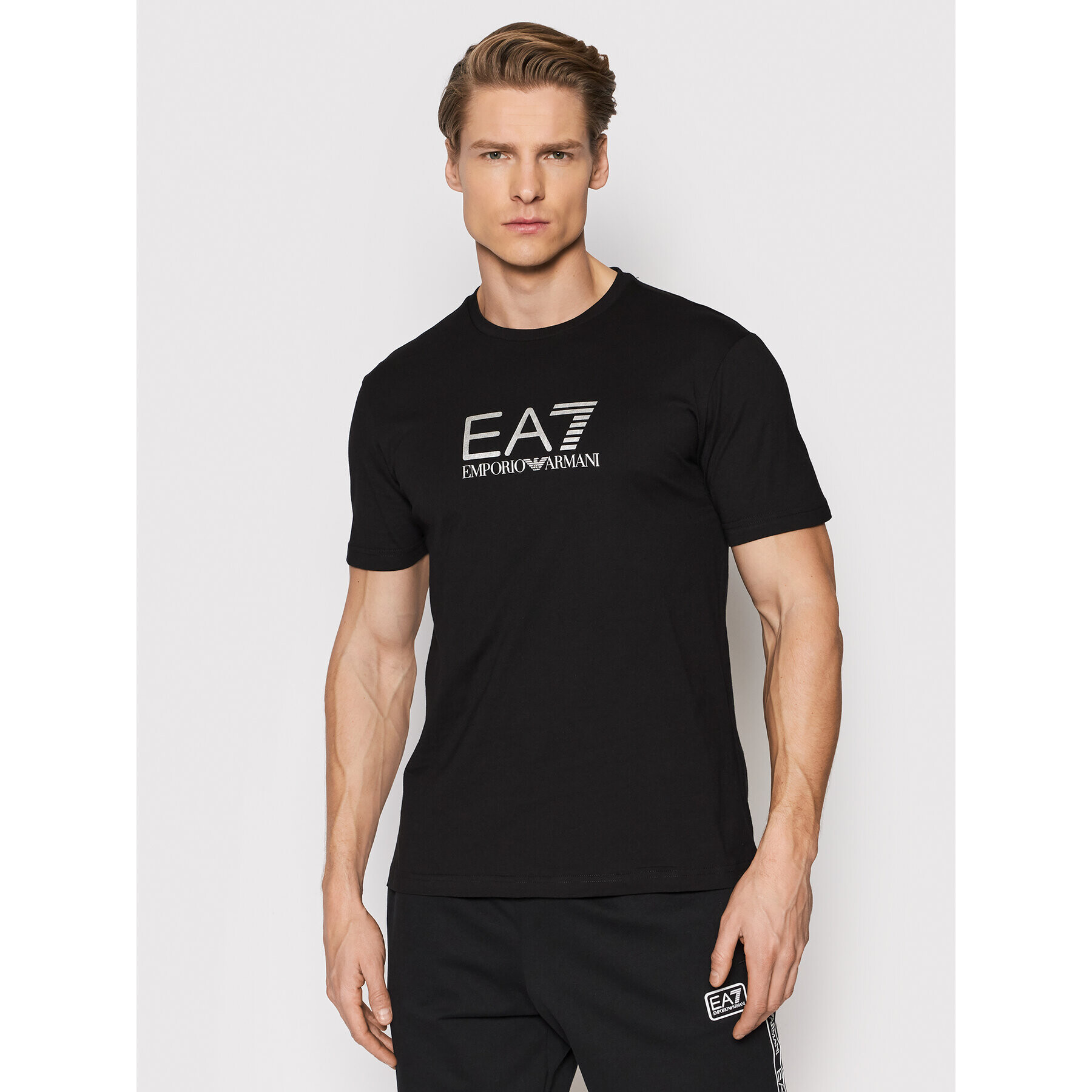 EA7 Emporio Armani Tricou 3LPT39 PJ02Z 1200 Negru Regular Fit - Pled.ro