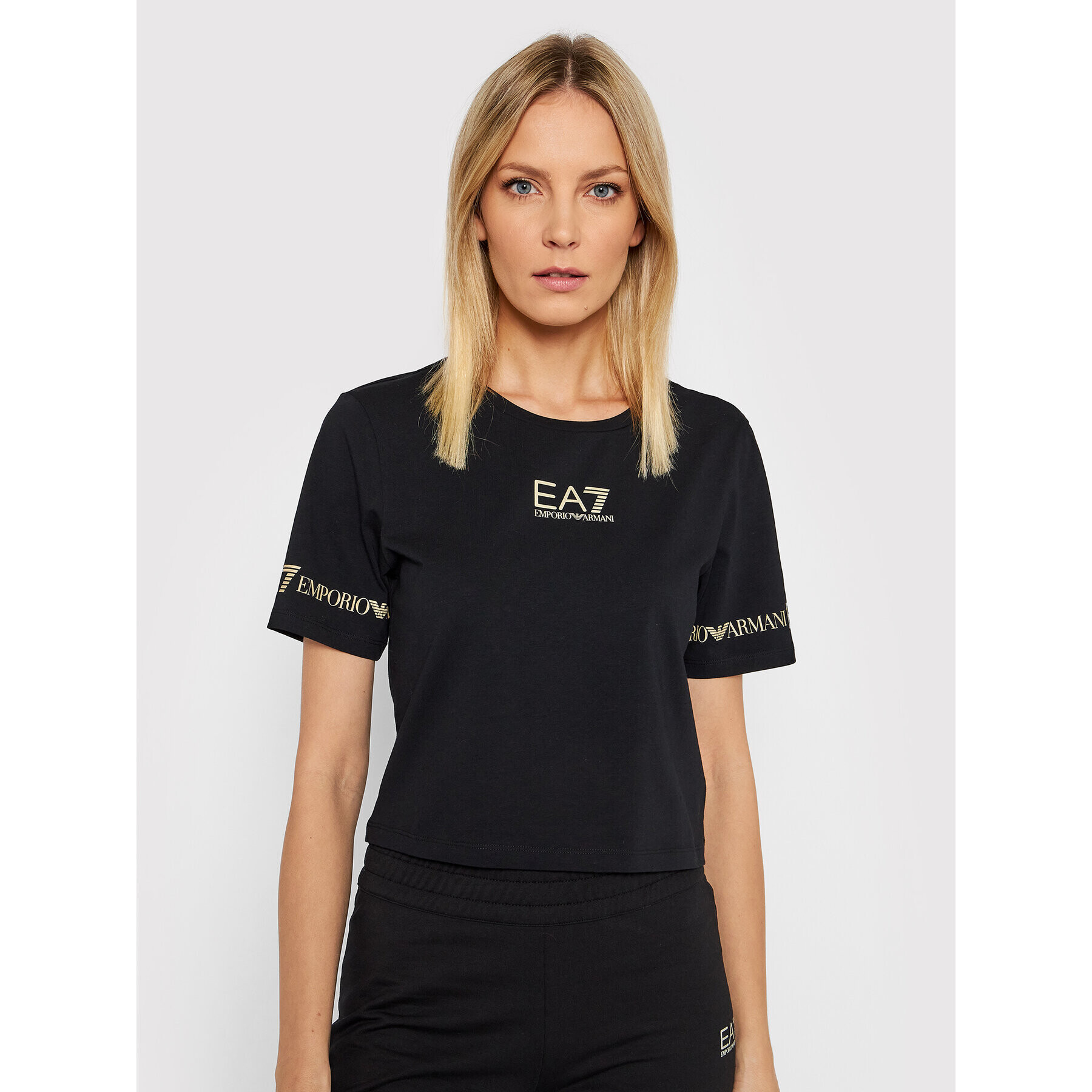 EA7 Emporio Armani Tricou 3LTT08 TJCRZ 0200 Negru Regular Fit - Pled.ro