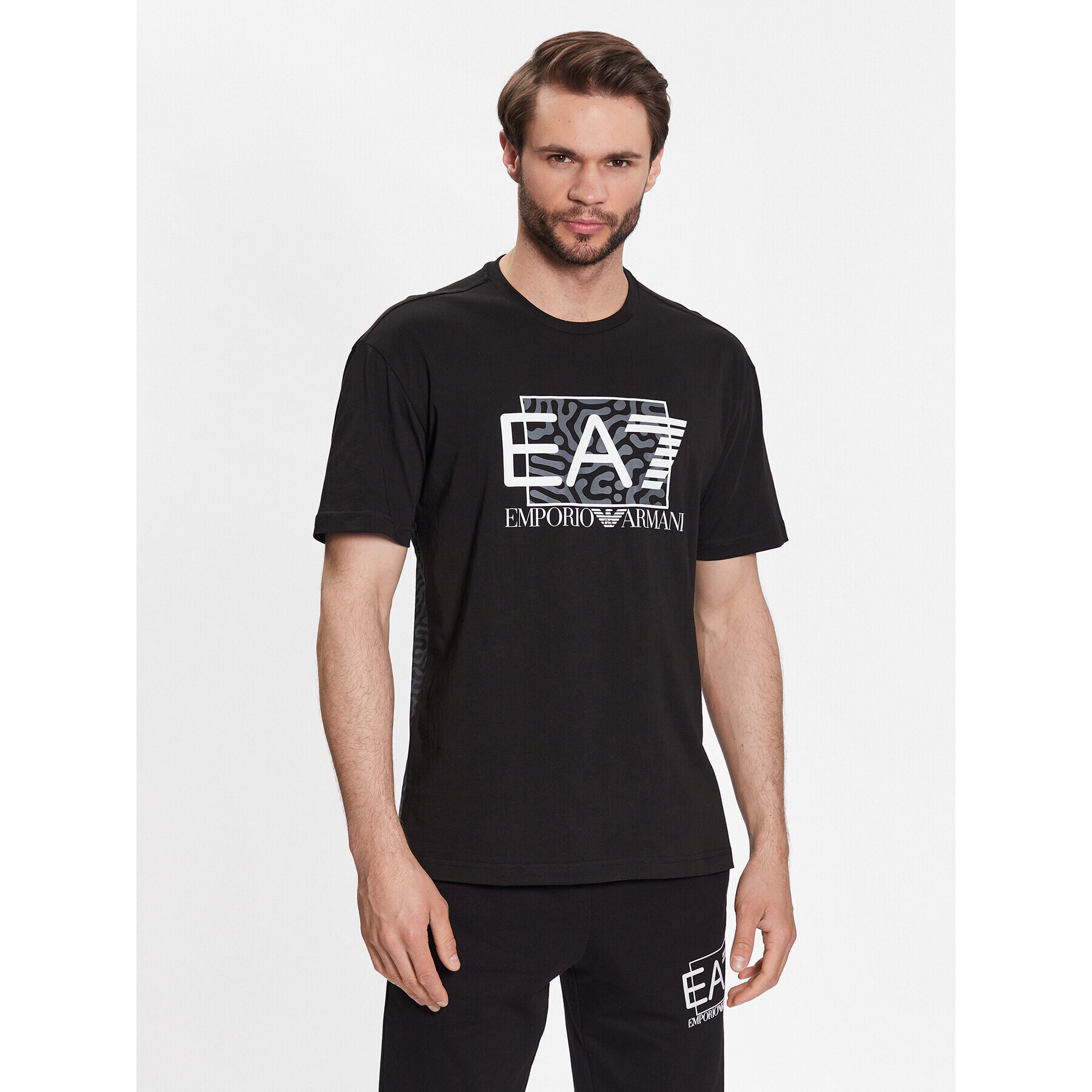 EA7 Emporio Armani Tricou 3RPT01 PJ02Z 1200 Negru Regular Fit - Pled.ro