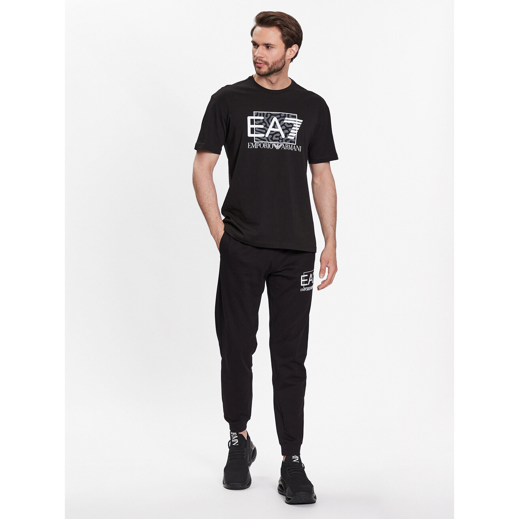 EA7 Emporio Armani Tricou 3RPT01 PJ02Z 1200 Negru Regular Fit - Pled.ro