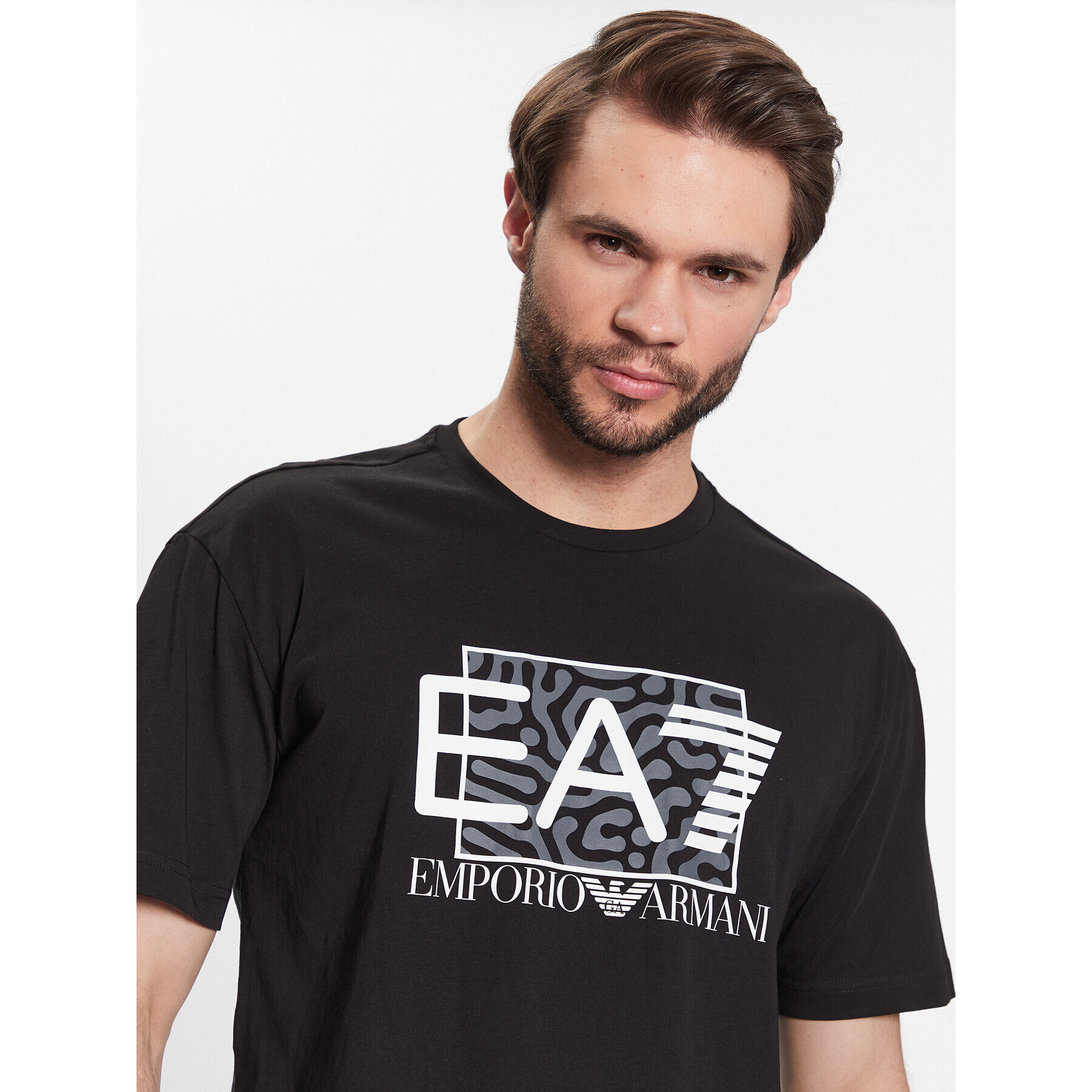 EA7 Emporio Armani Tricou 3RPT01 PJ02Z 1200 Negru Regular Fit - Pled.ro