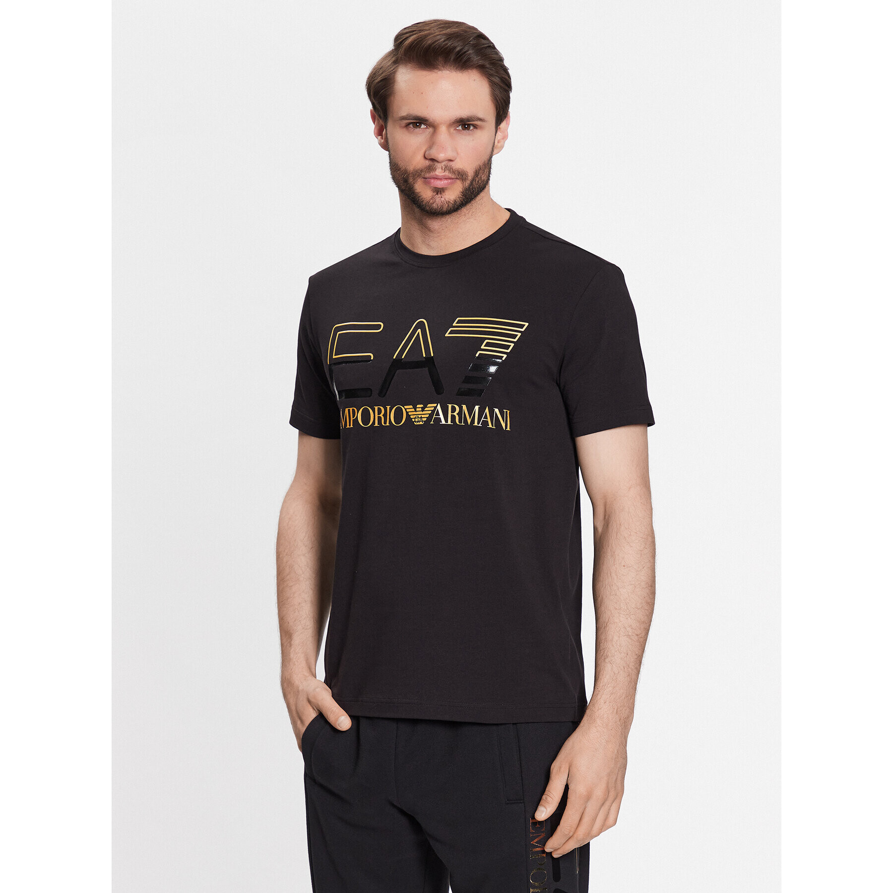 EA7 Emporio Armani Tricou 3RPT07 PJLBZ 0208 Negru Regular Fit - Pled.ro