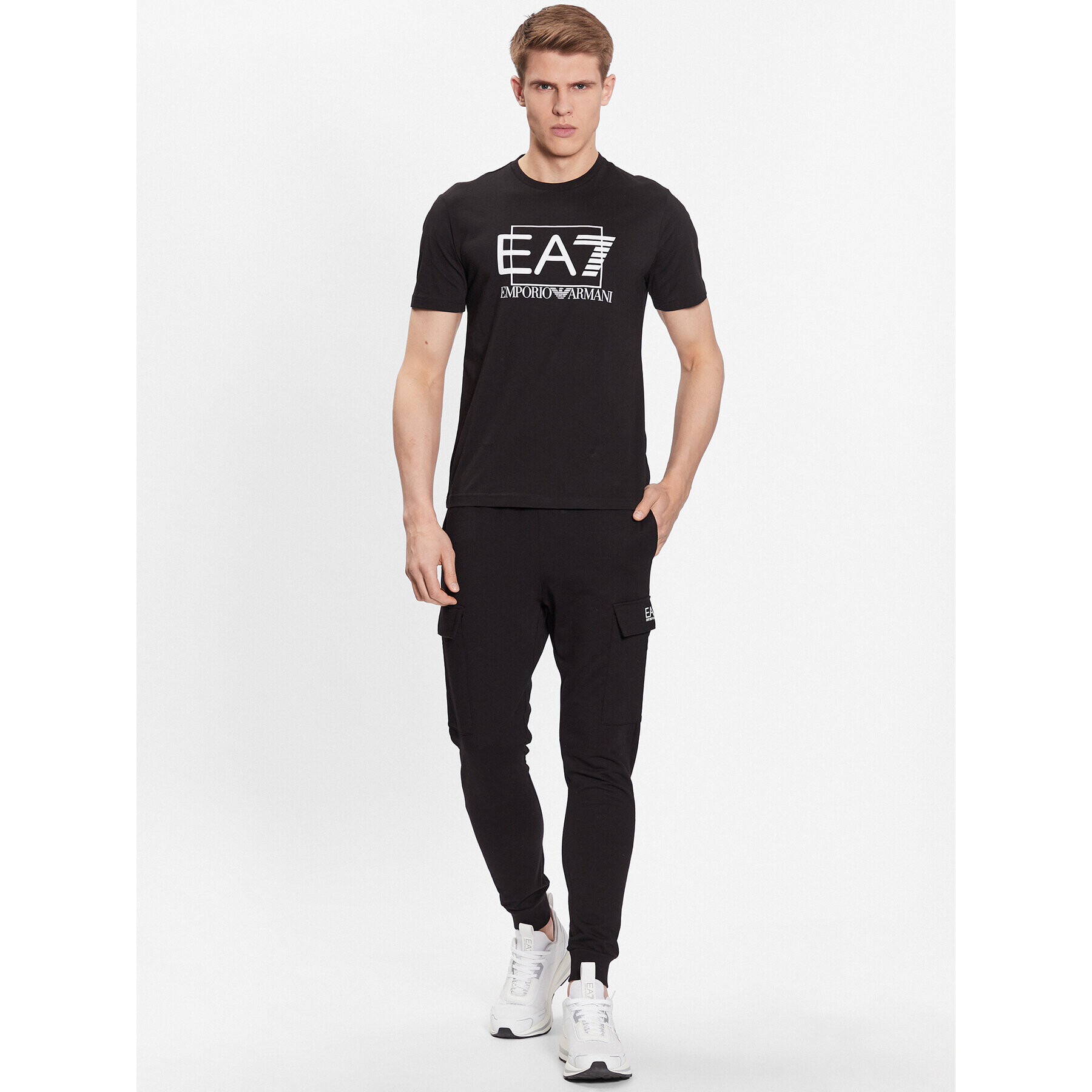 EA7 Emporio Armani Tricou 3RPT81 PJM9Z 1200 Negru Regular Fit - Pled.ro