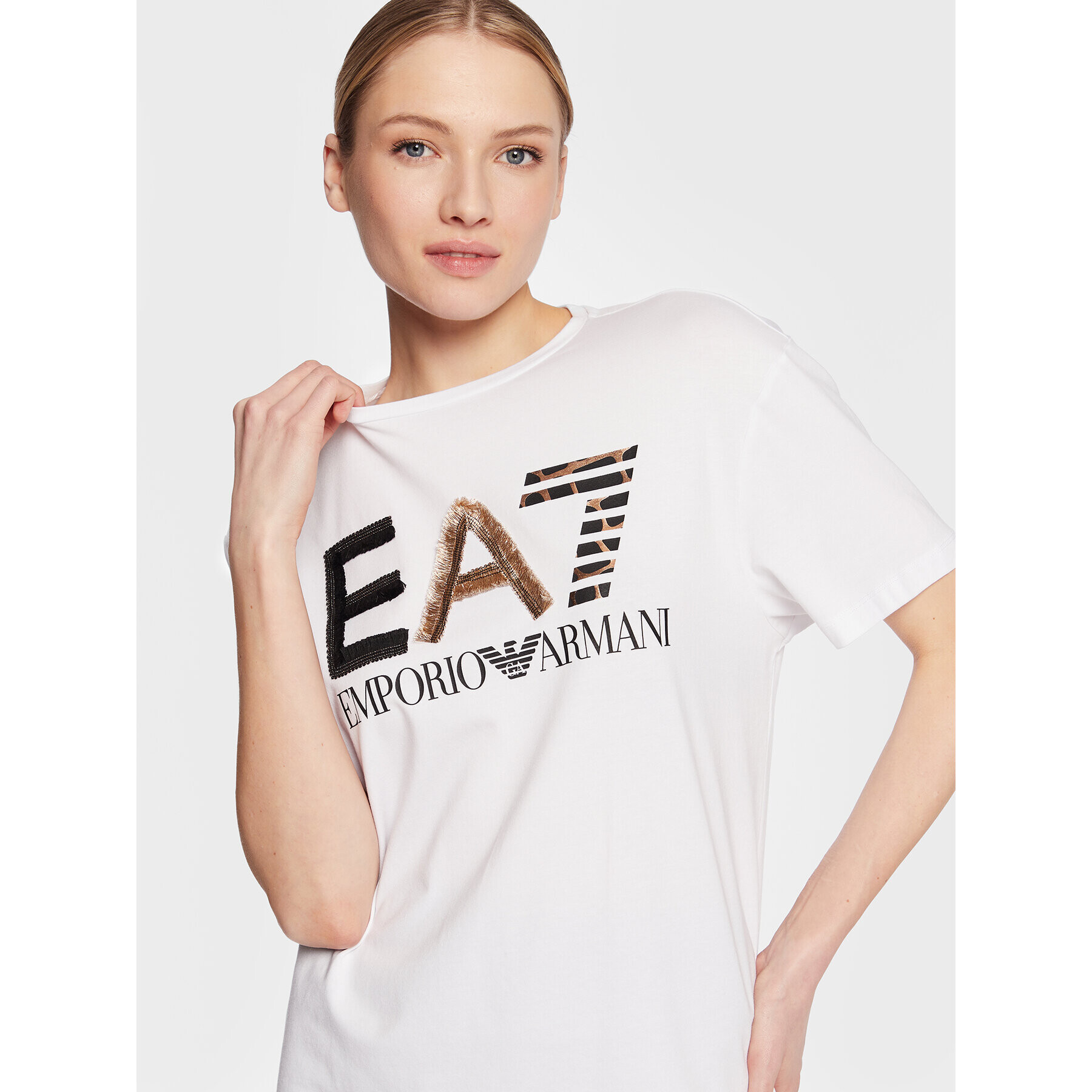 EA7 Emporio Armani Tricou 3RTT36 TJDZZ 1100 Alb Relaxed Fit - Pled.ro