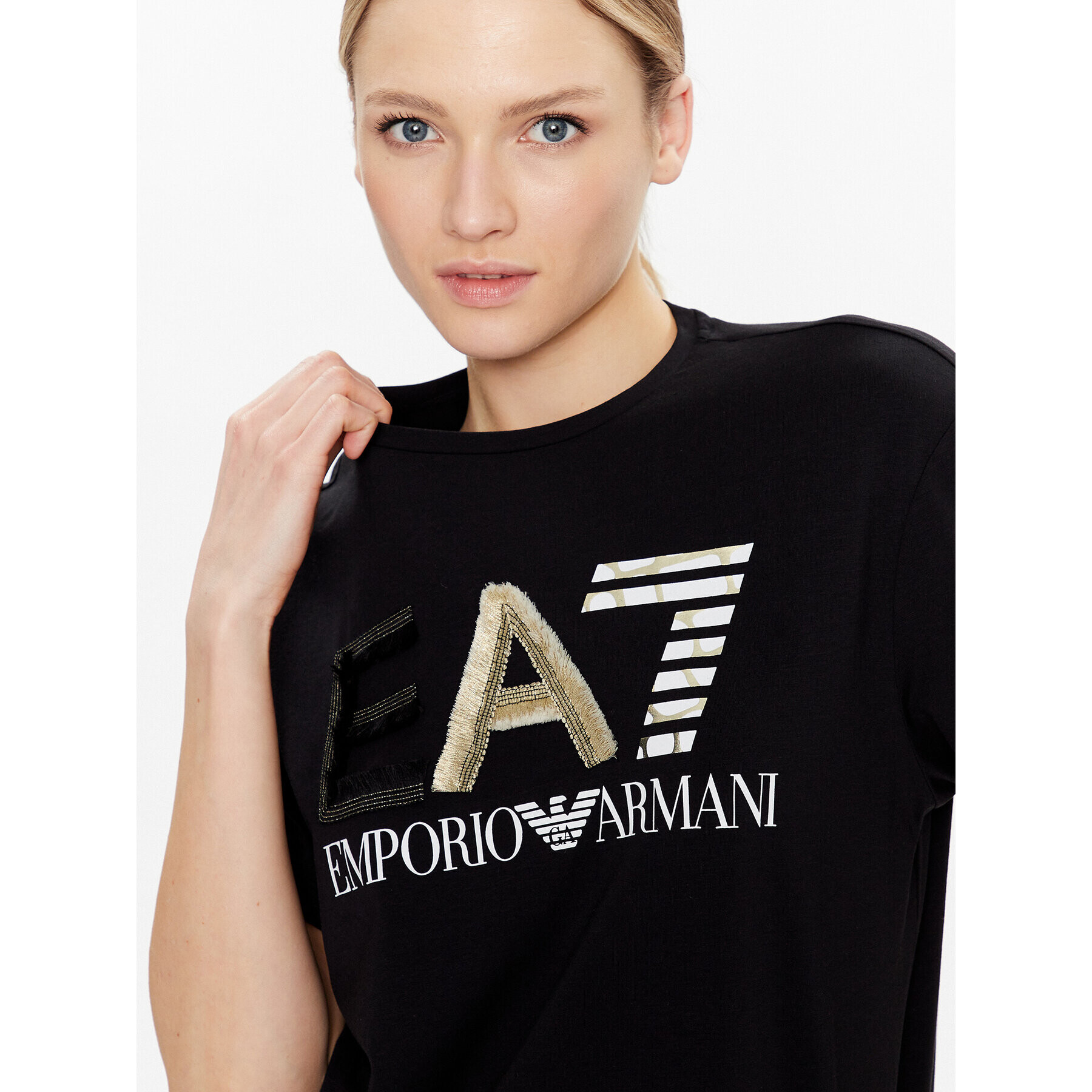 EA7 Emporio Armani Tricou 3RTT36 TJDZZ 1200 Negru Relaxed Fit - Pled.ro