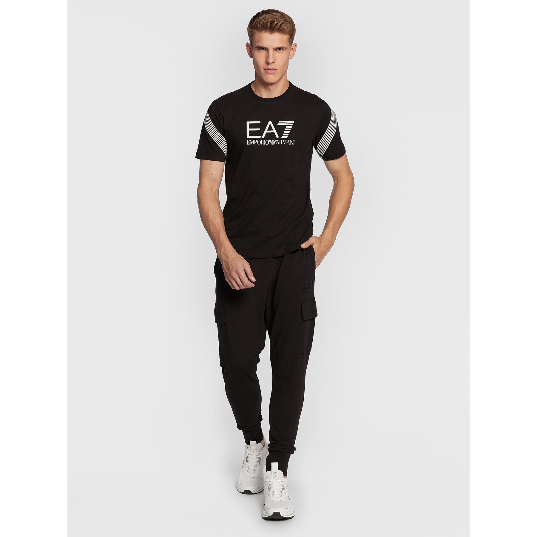 EA7 Emporio Armani Tricou 6LPT03 PJ3BZ 1200 Negru Regular Fit - Pled.ro