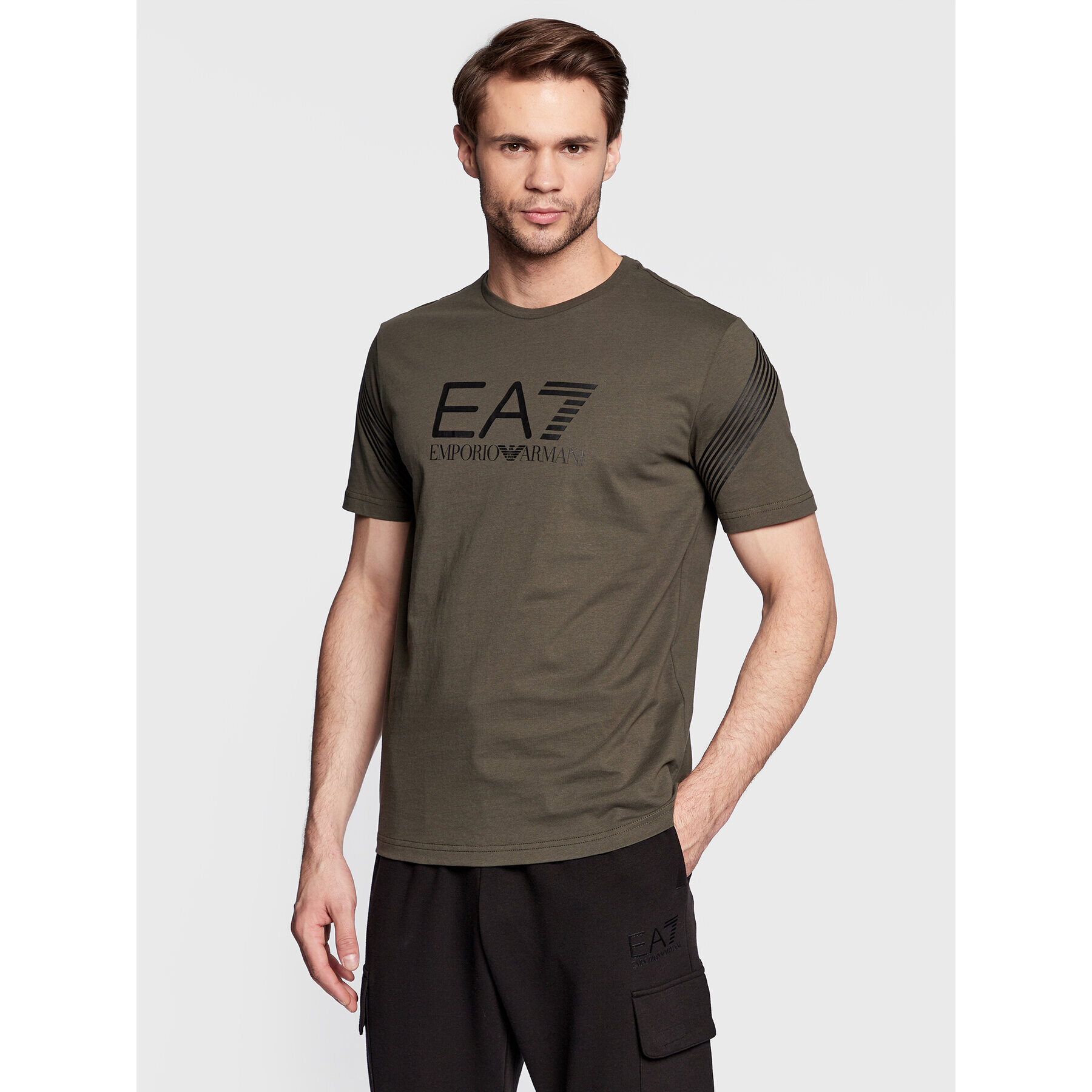 EA7 Emporio Armani Tricou 6LPT03 PJ3BZ 1866 Kaki Regular Fit - Pled.ro