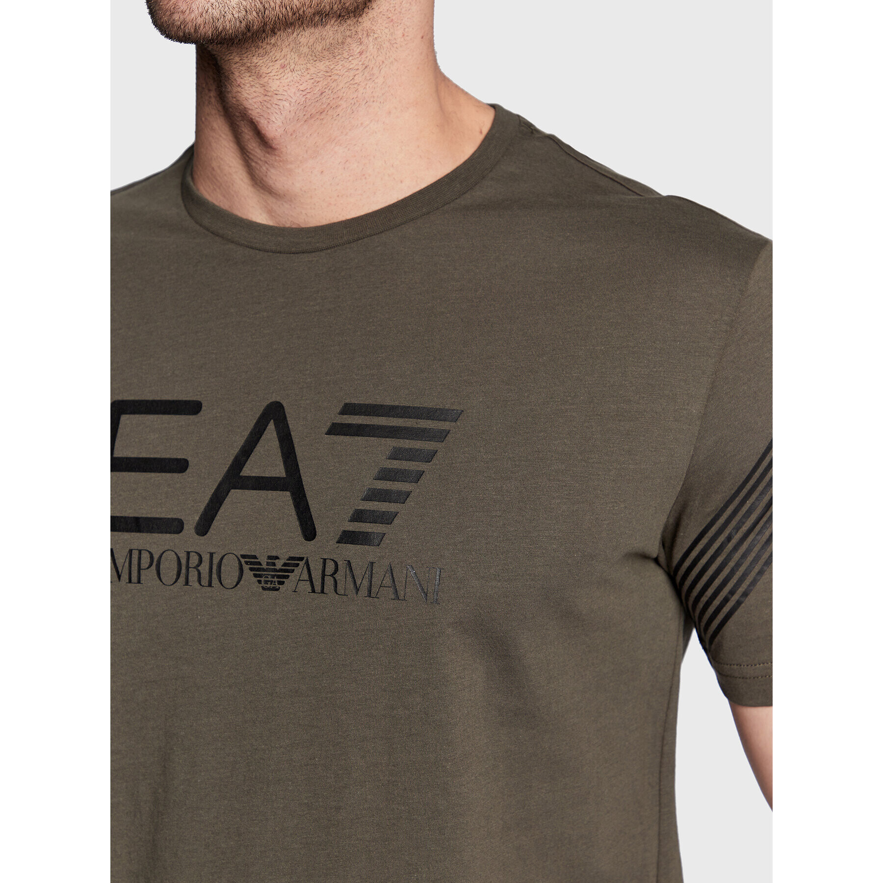 EA7 Emporio Armani Tricou 6LPT03 PJ3BZ 1866 Kaki Regular Fit - Pled.ro