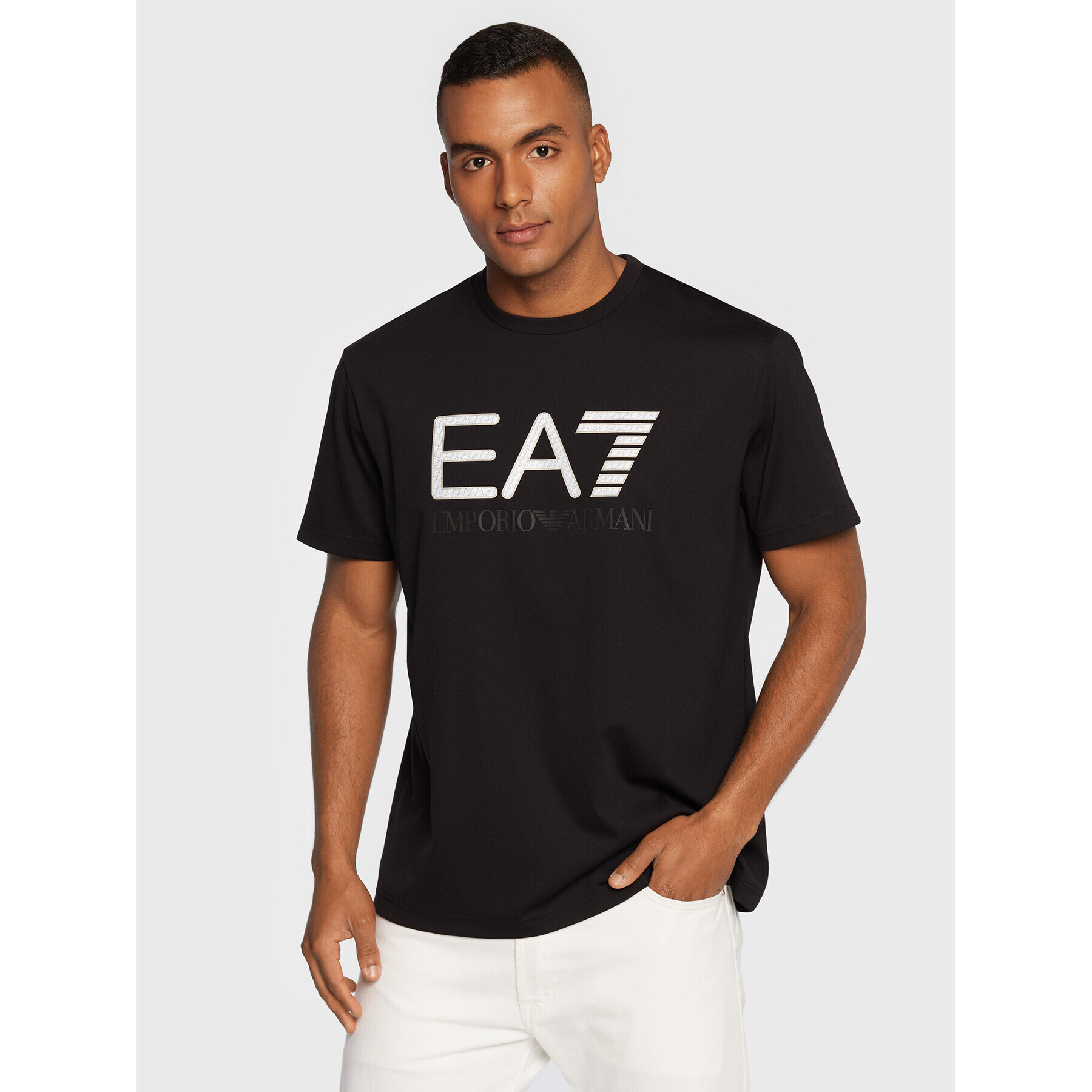 EA7 Emporio Armani Tricou 6LPT39 PJEEZ 1200 Negru Regular Fit - Pled.ro