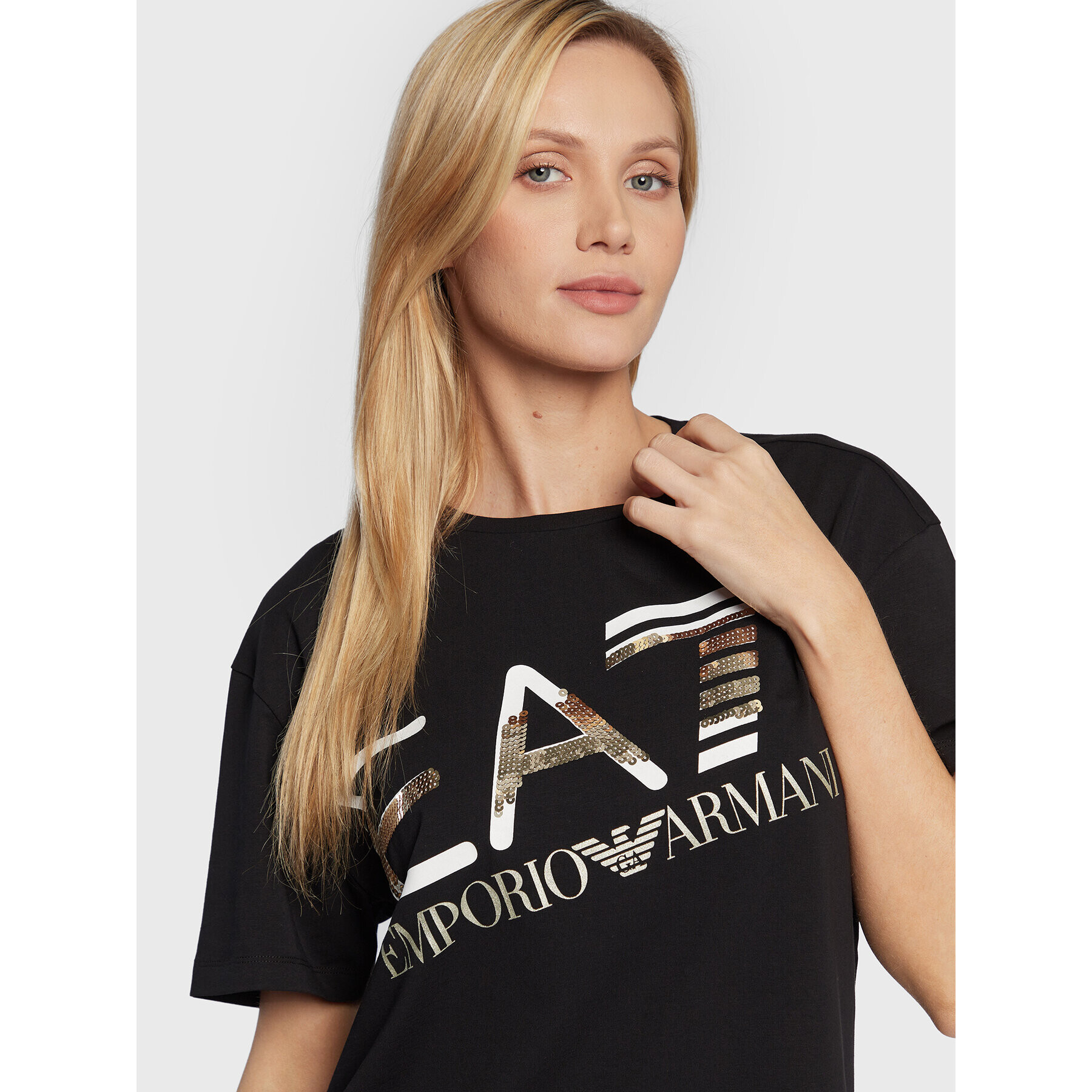 EA7 Emporio Armani Tricou 6LTT35 TJFKZ 1200 Negru Relaxed Fit - Pled.ro