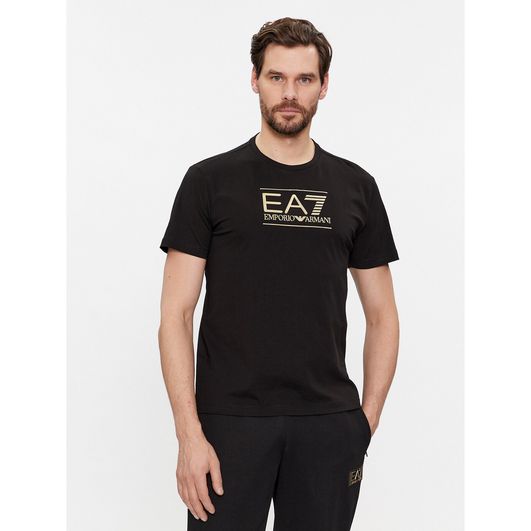 EA7 Emporio Armani Tricou 6RPT19 PJM9Z 1200 Negru Regular Fit - Pled.ro