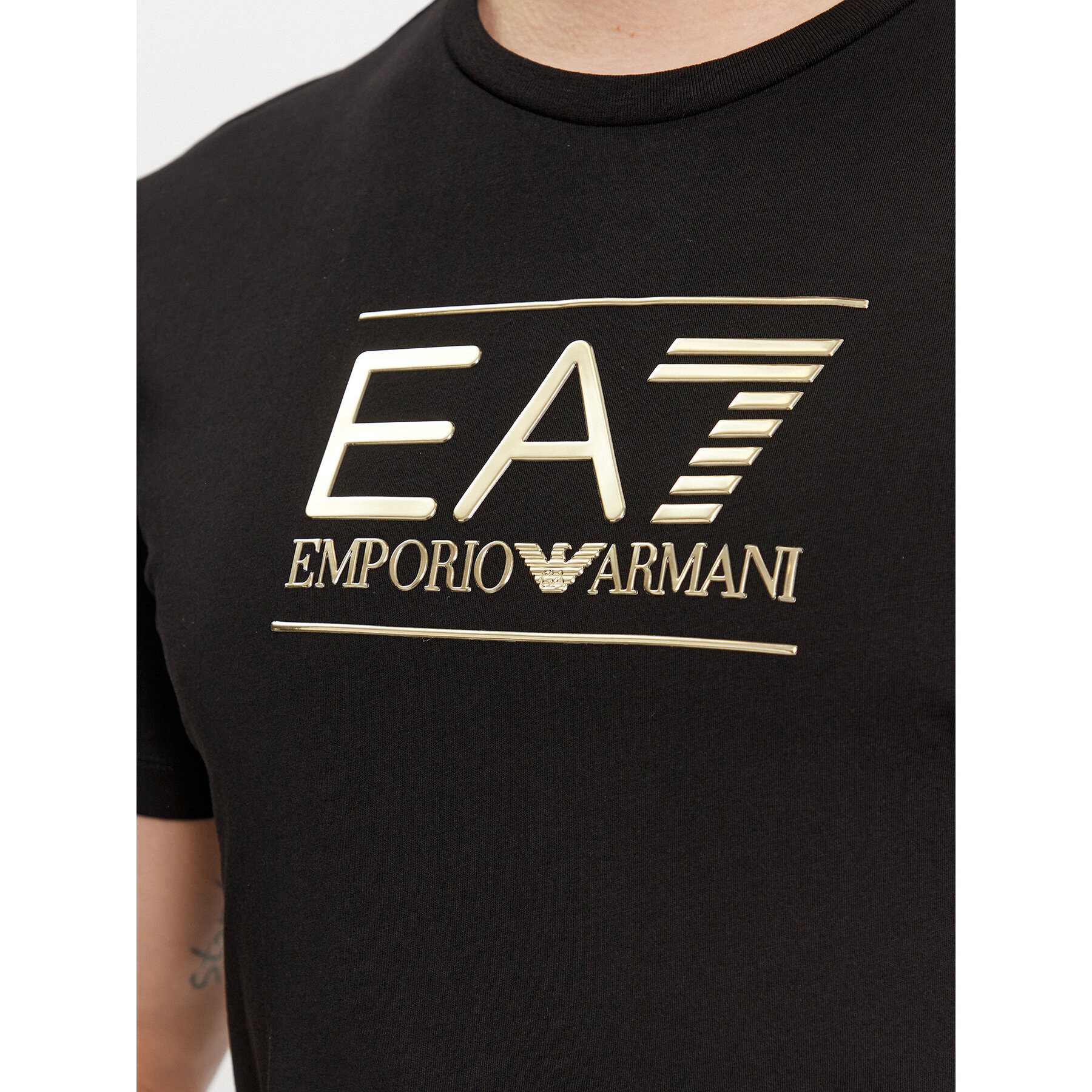 EA7 Emporio Armani Tricou 6RPT19 PJM9Z 1200 Negru Regular Fit - Pled.ro