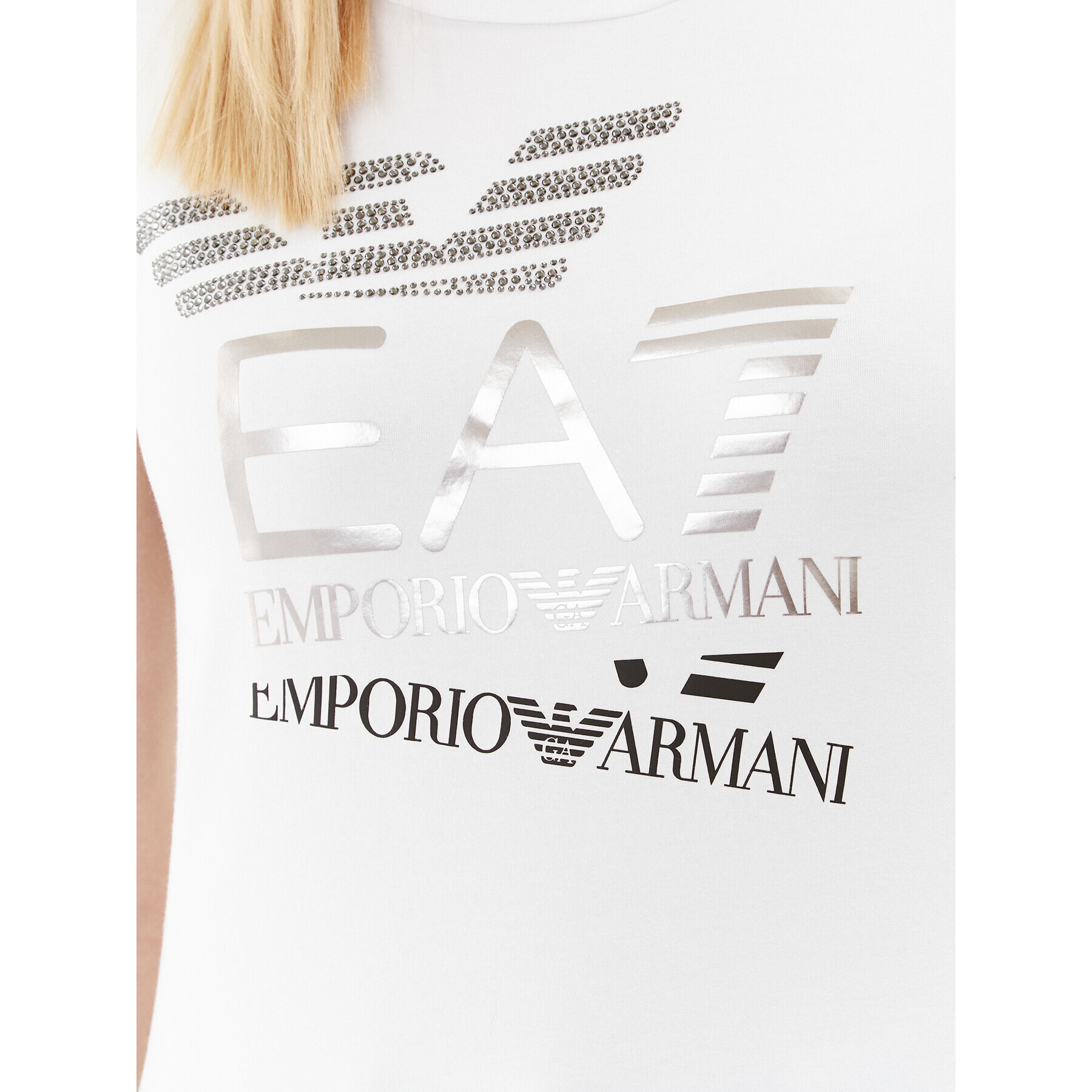 EA7 Emporio Armani Tricou 6RTT35 TJFKZ 1100 Alb Regular Fit - Pled.ro