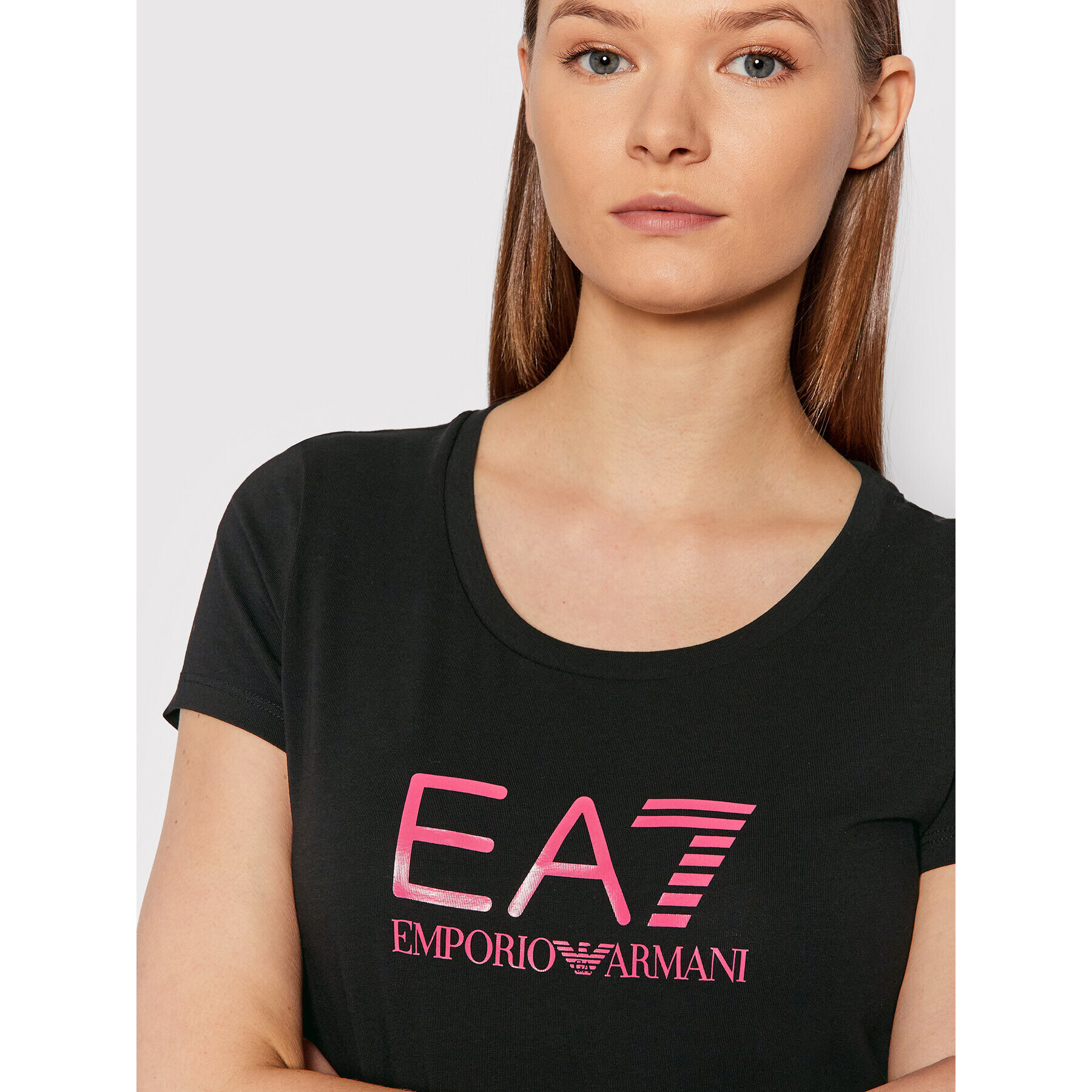 EA7 Emporio Armani Tricou 8NTT63 TJ12Z 0204 Negru Slim Fit - Pled.ro