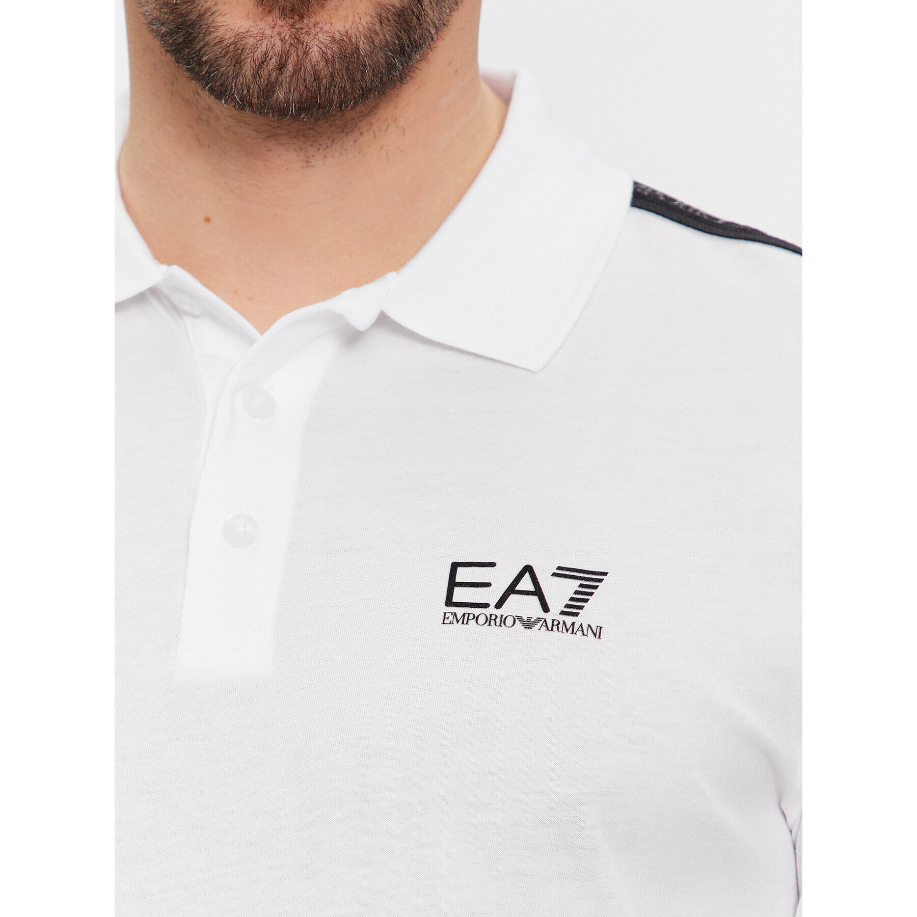 EA7 Emporio Armani Tricou polo 3DPF23 PJ02Z 1100 Alb Regular Fit - Pled.ro