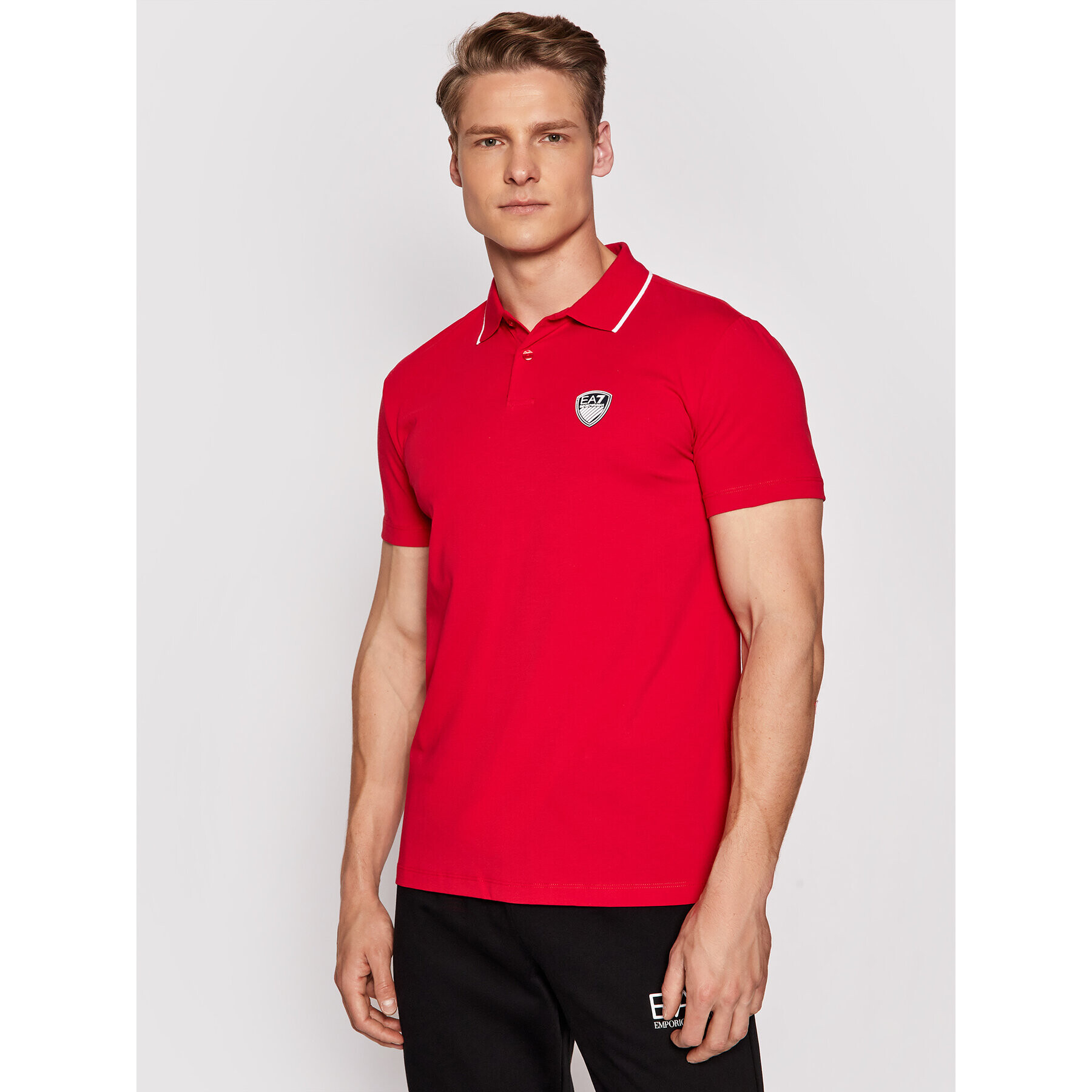 EA7 Emporio Armani Tricou polo 3KPF05 PJ03Z 1450 Roșu Regular Fit - Pled.ro