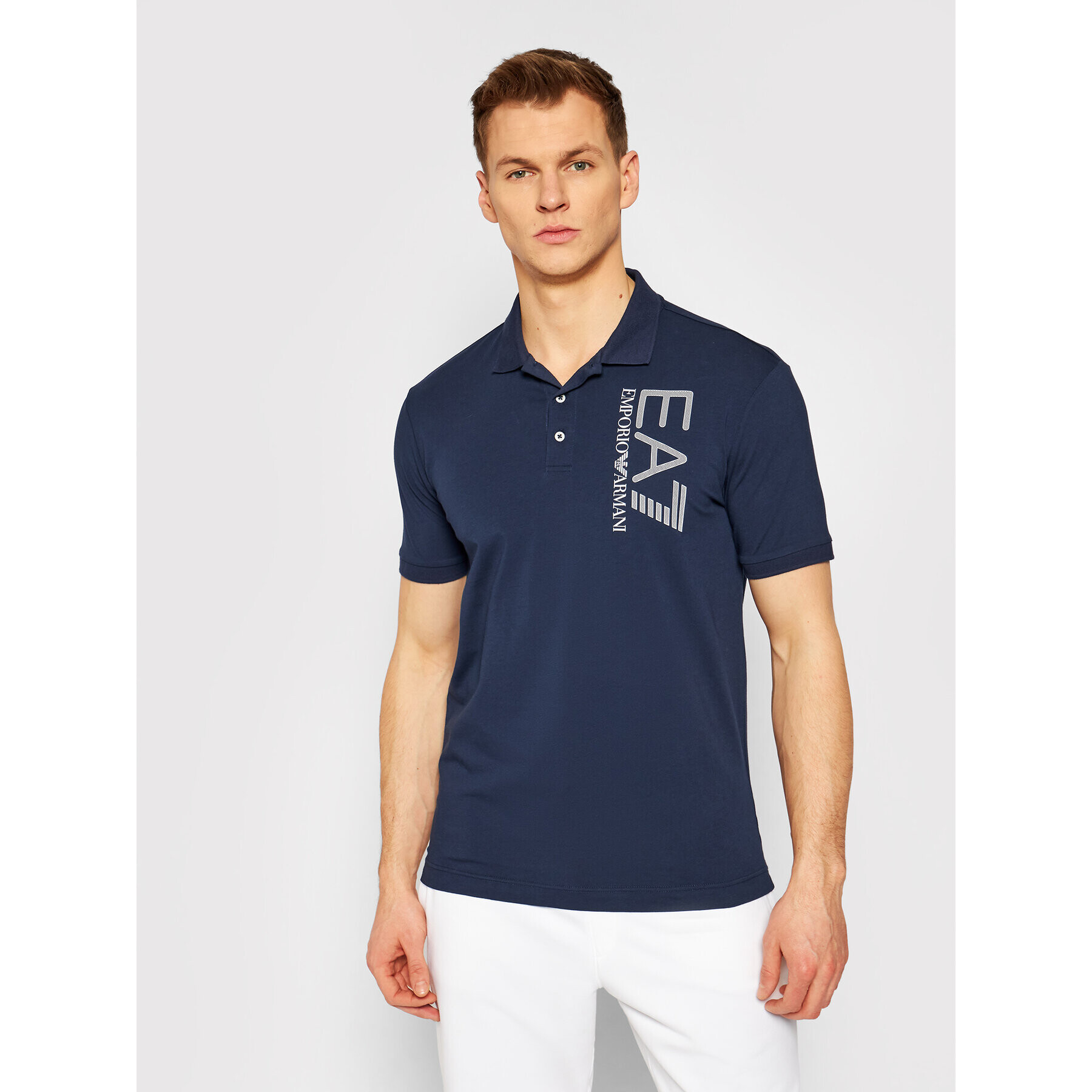 EA7 Emporio Armani Tricou polo 3KPF16 PJ03Z 1554 Bleumarin Regular Fit - Pled.ro