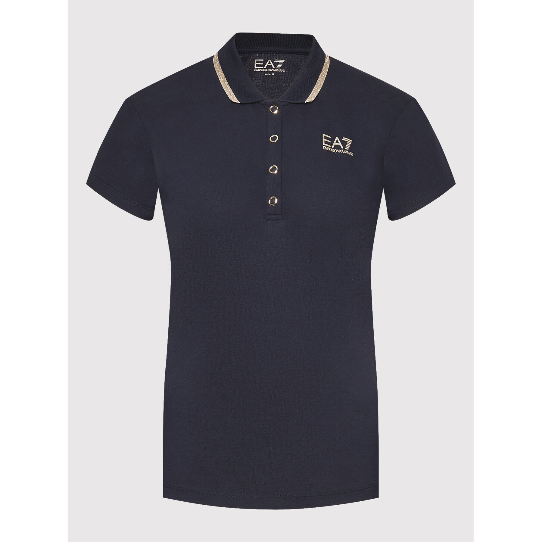 EA7 Emporio Armani Tricou polo 3LTF02 TJ9DZ 1554 Bleumarin Regular Fit - Pled.ro