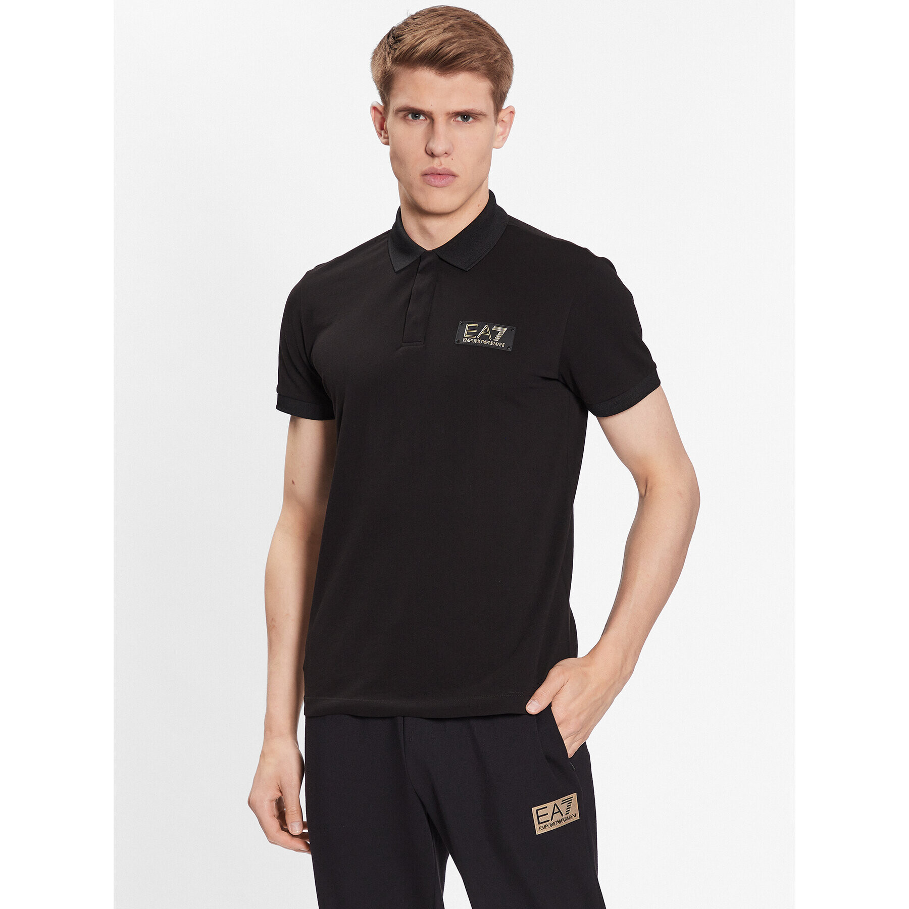 EA7 Emporio Armani Tricou polo 3RPF01 PJ5AZ 1200 Negru Regular Fit - Pled.ro