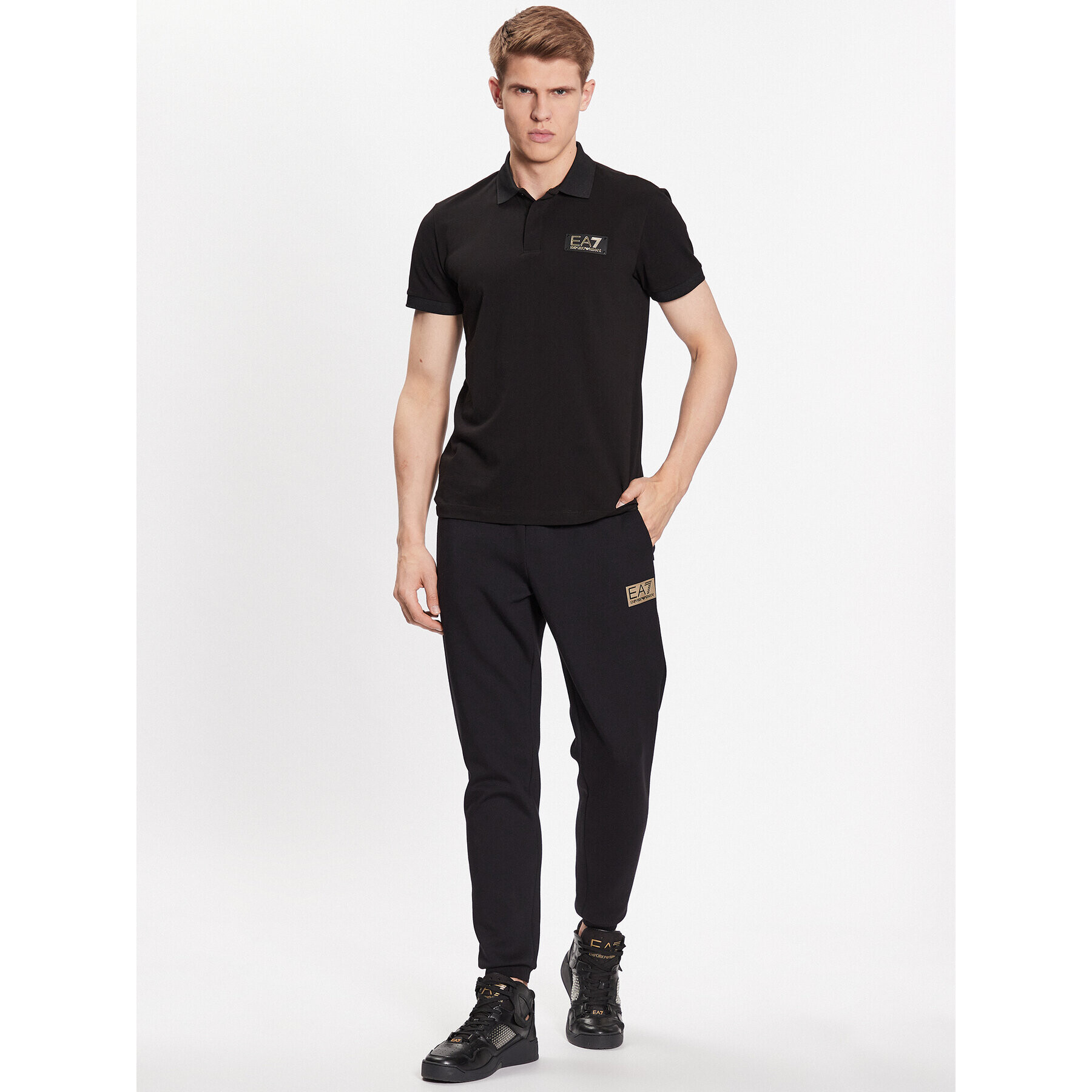 EA7 Emporio Armani Tricou polo 3RPF01 PJ5AZ 1200 Negru Regular Fit - Pled.ro