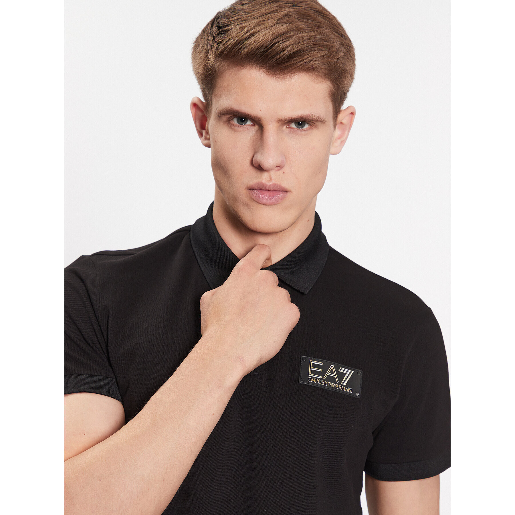 EA7 Emporio Armani Tricou polo 3RPF01 PJ5AZ 1200 Negru Regular Fit - Pled.ro