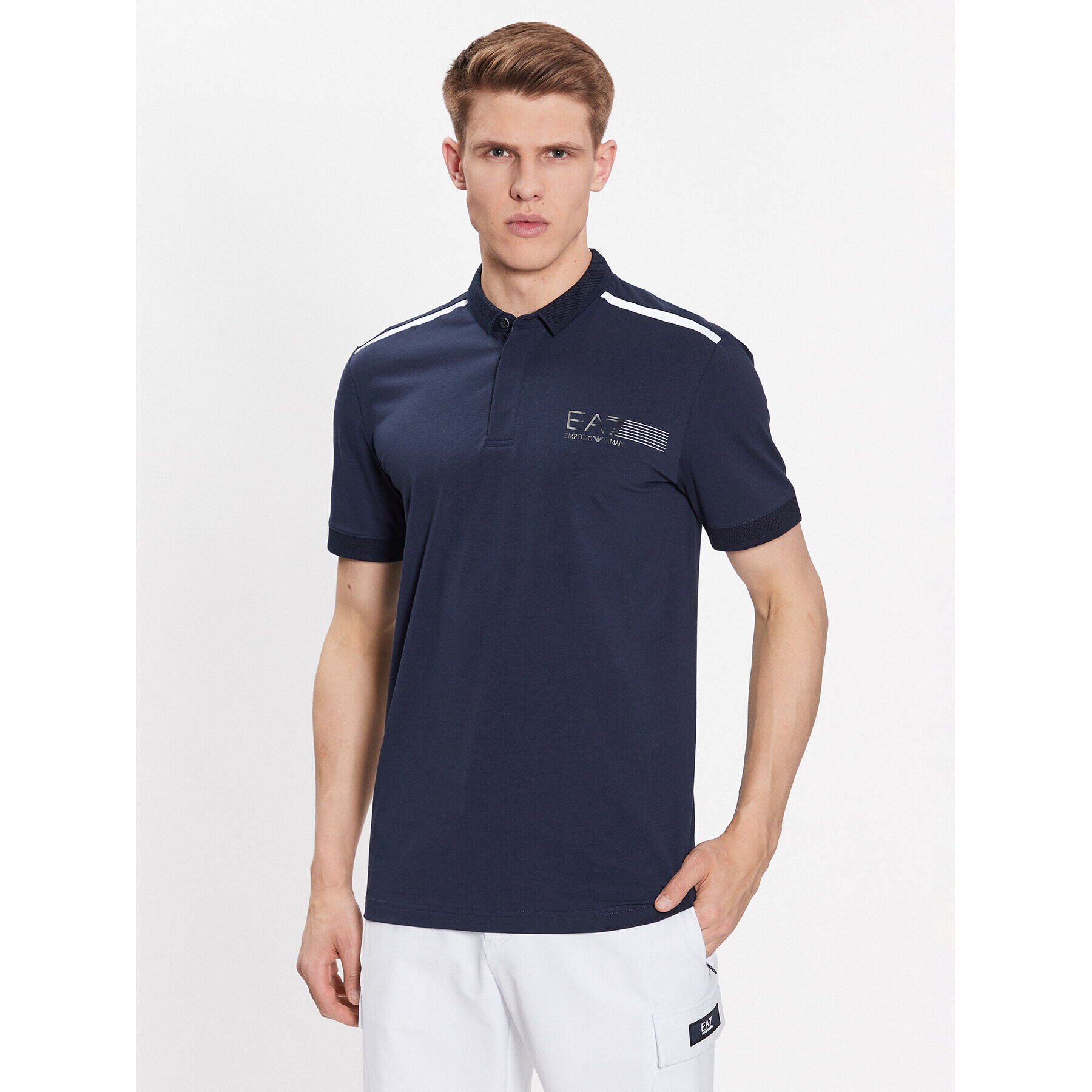 EA7 Emporio Armani Tricou polo 3RPF04 PJMAZ 1554 Bleumarin Regular Fit - Pled.ro