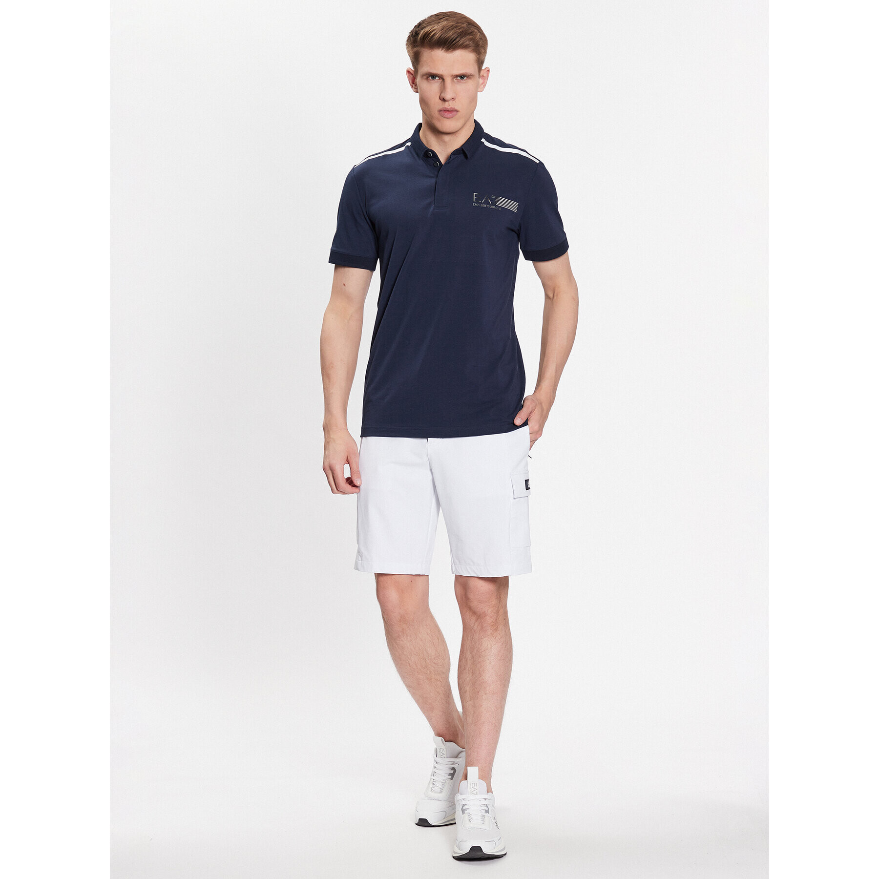 EA7 Emporio Armani Tricou polo 3RPF04 PJMAZ 1554 Bleumarin Regular Fit - Pled.ro