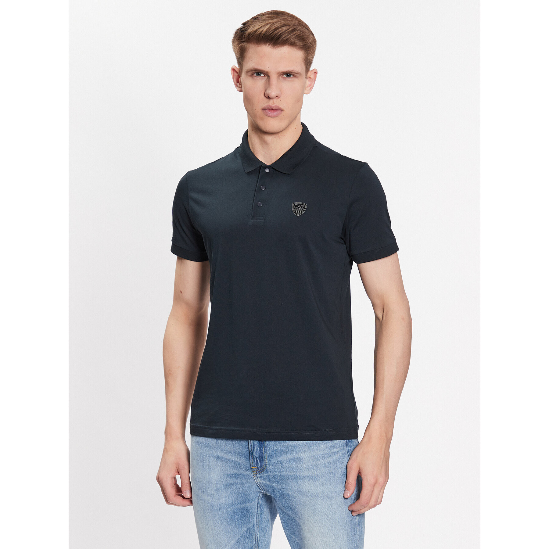 EA7 Emporio Armani Tricou polo 3RPF40 PJNTZ 1578 Bleumarin Regular Fit - Pled.ro