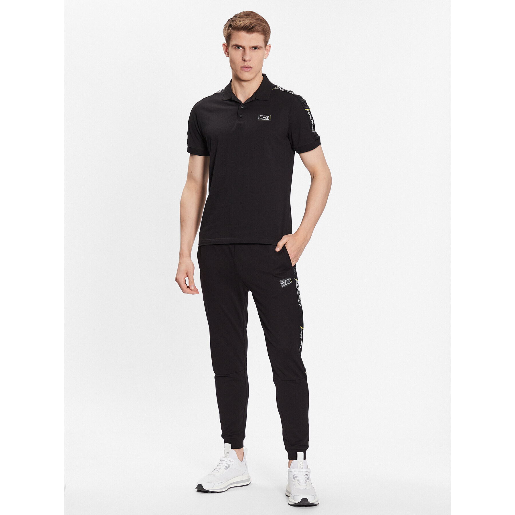 EA7 Emporio Armani Tricou polo 3RPF52 PJ02Z 1200 Negru Regular Fit - Pled.ro