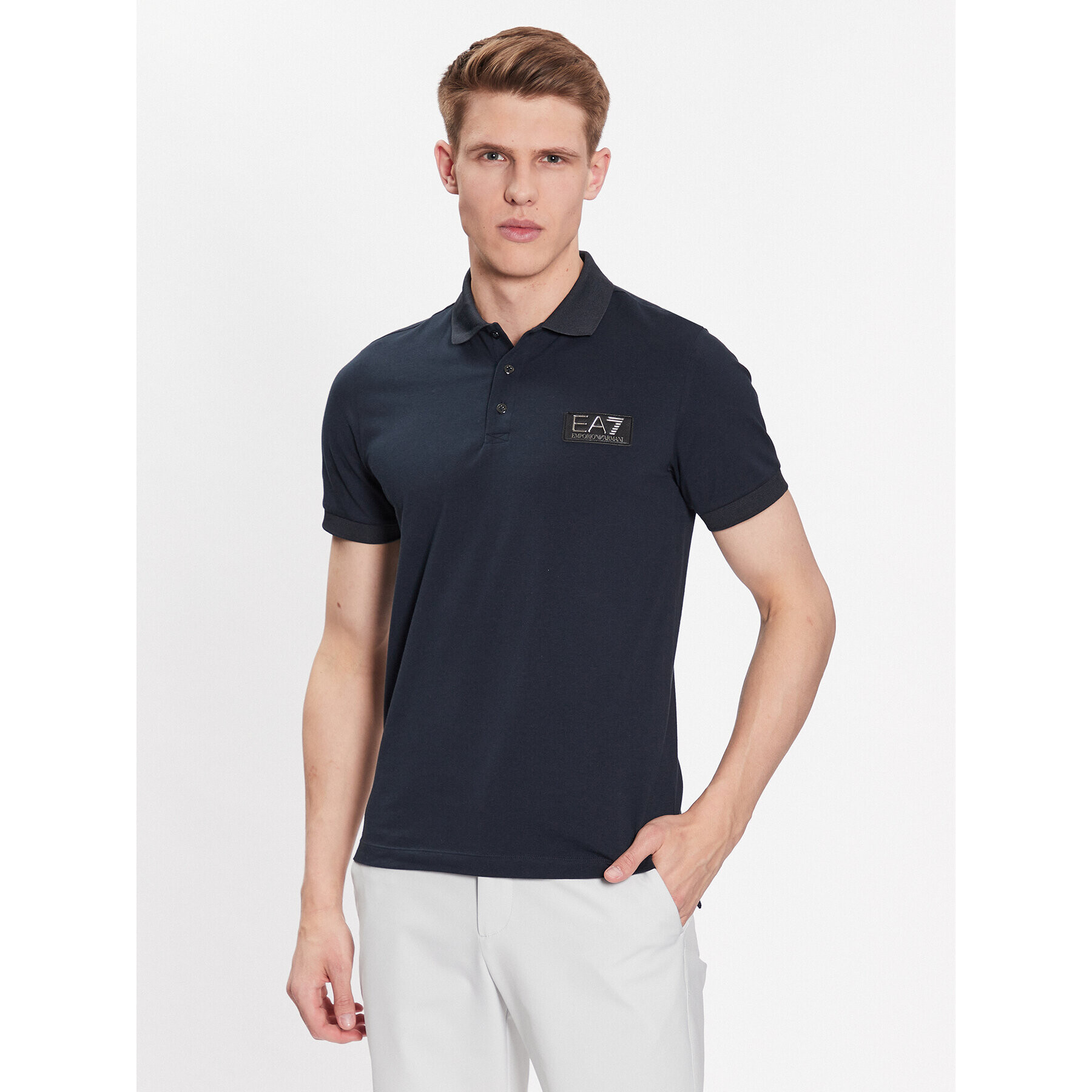 EA7 Emporio Armani Tricou polo 3RPF78 PJBVZ 1578 Bleumarin Regular Fit - Pled.ro