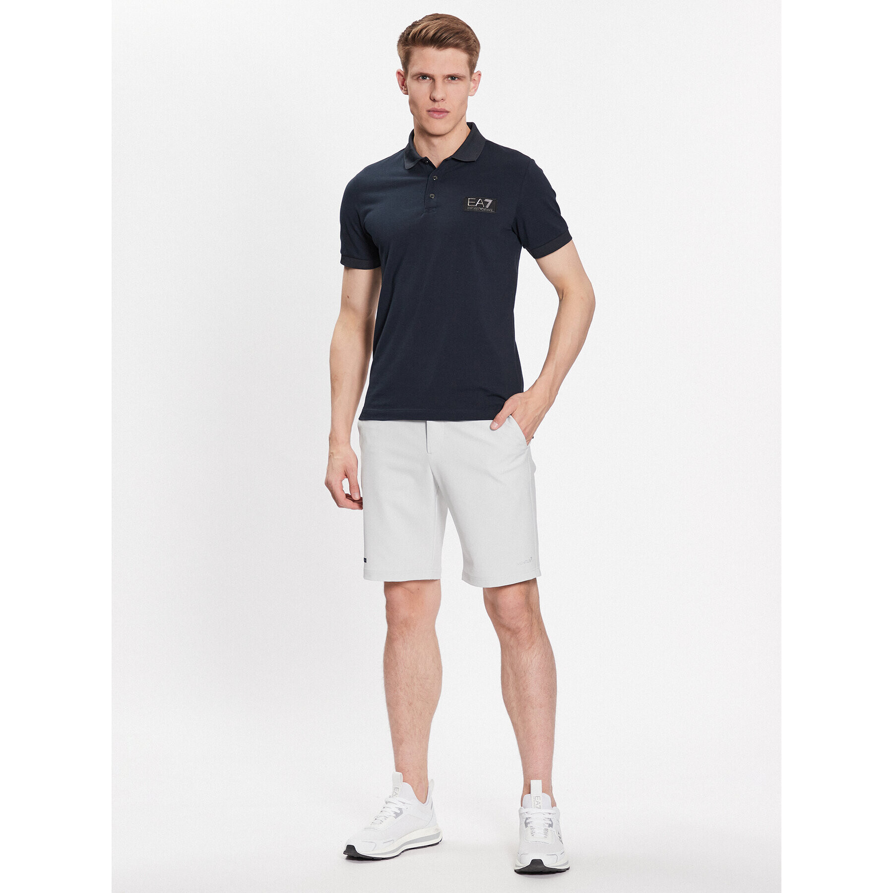 EA7 Emporio Armani Tricou polo 3RPF78 PJBVZ 1578 Bleumarin Regular Fit - Pled.ro