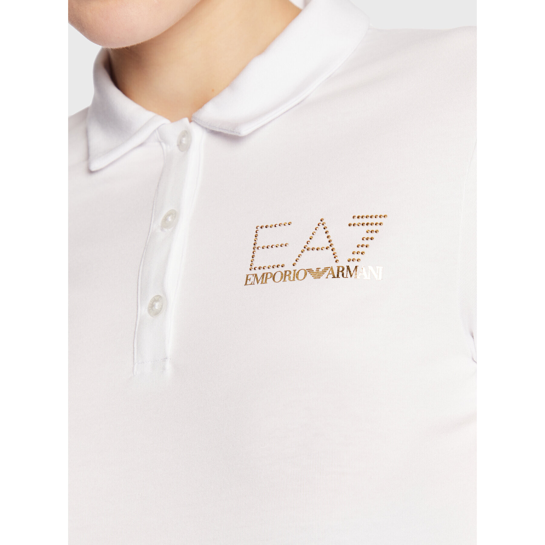 EA7 Emporio Armani Tricou polo 3RTF05 TJDQZ 1100 Alb Regular Fit - Pled.ro