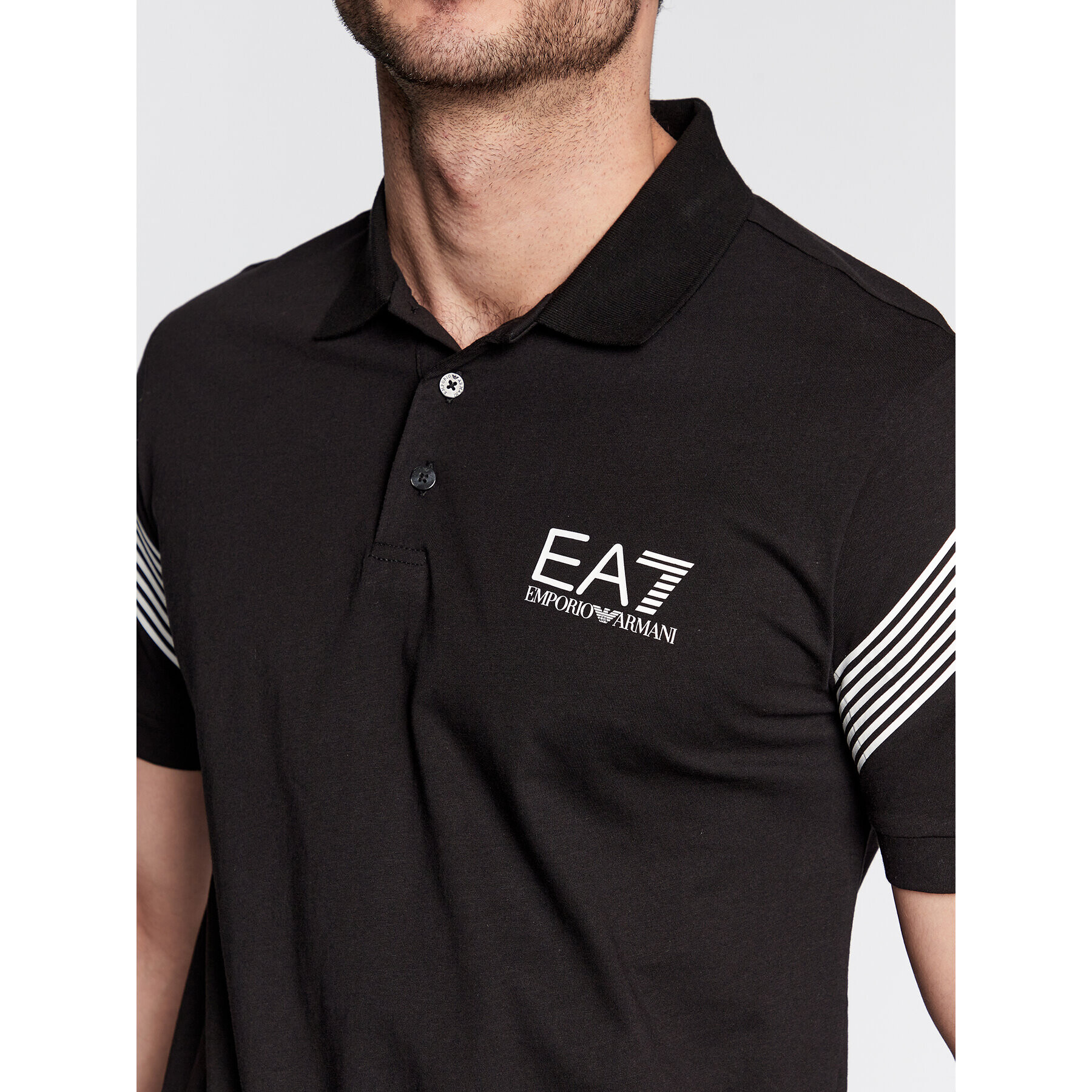 EA7 Emporio Armani Tricou polo 6LPF06 PJ3BZ 1200 Negru Regular Fit - Pled.ro