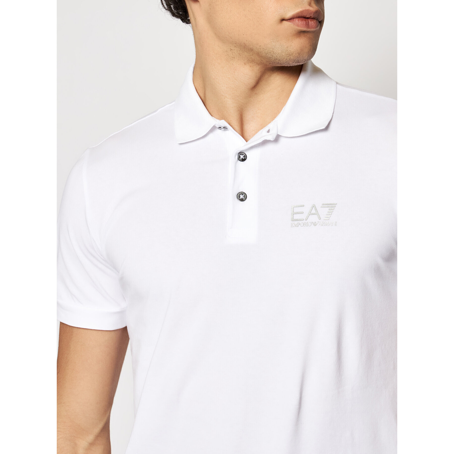 EA7 Emporio Armani Tricou polo 8NPF04 PJM5Z 0100 Alb Regular Fit - Pled.ro