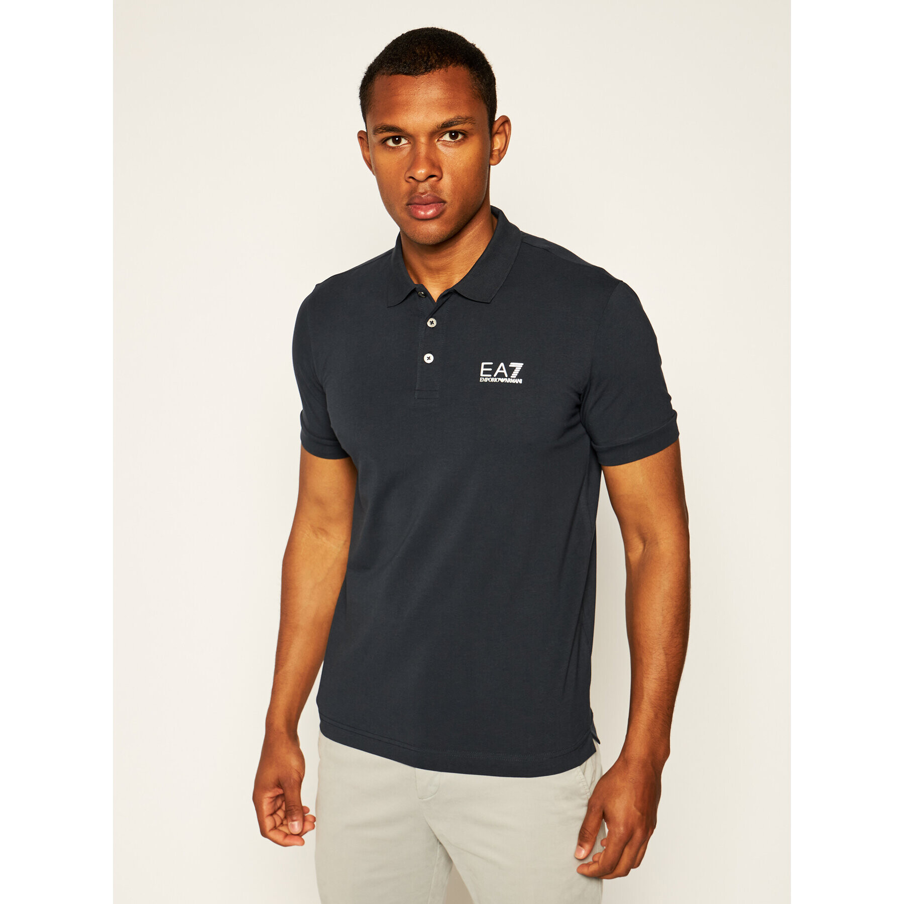 EA7 Emporio Armani Tricou polo 8NPF04 PJM5Z 0578 Bleumarin Regular Fit - Pled.ro