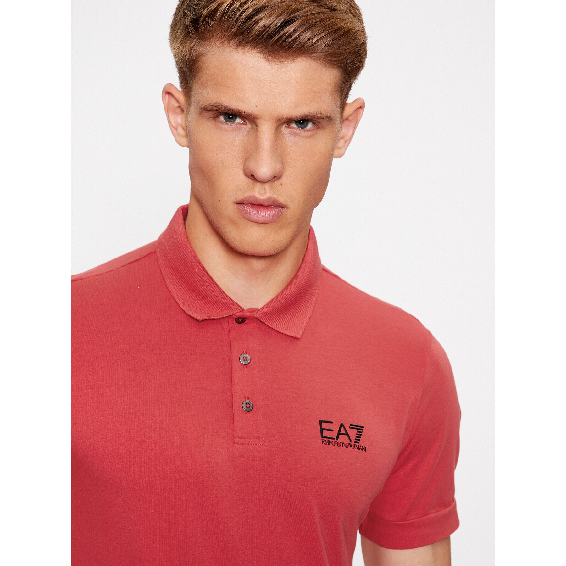 EA7 Emporio Armani Tricou polo 8NPF04 PJM5Z 1462 Roșu Regular Fit - Pled.ro