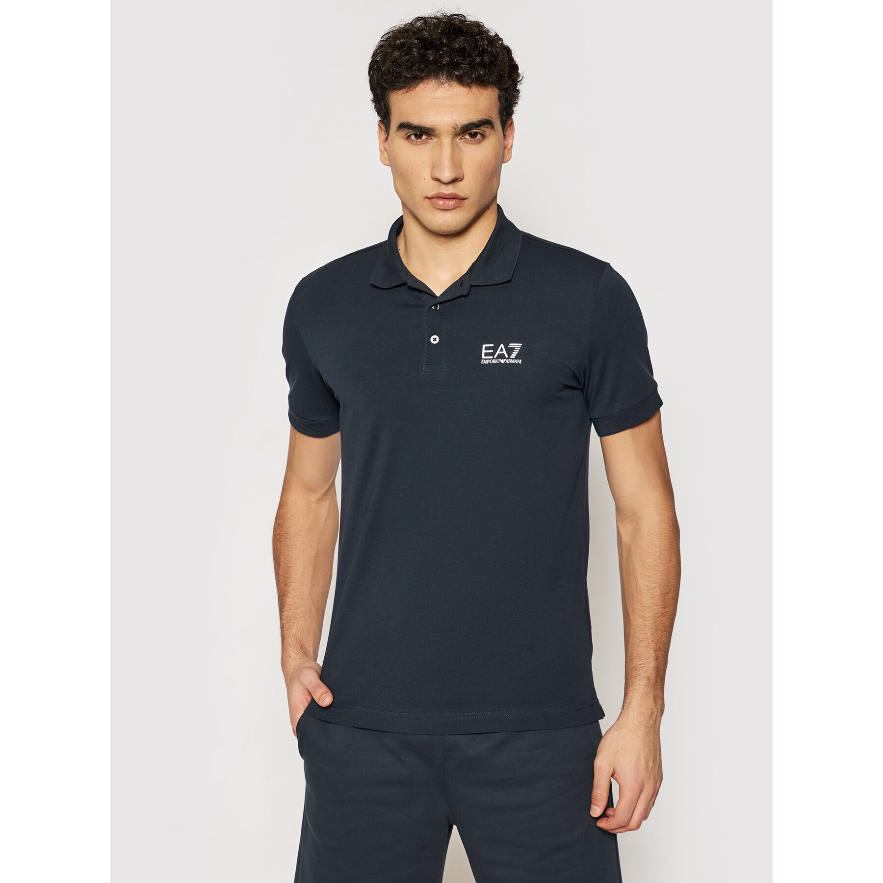 EA7 Emporio Armani Tricou polo 8NPF04 PJM5Z 1578 Bleumarin Regular Fit - Pled.ro