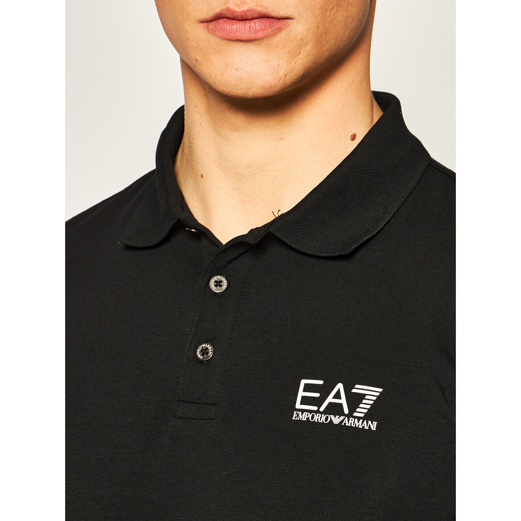 EA7 Emporio Armani Tricou polo 8NPF05 PJM5Z 1200 Negru Regular Fit - Pled.ro