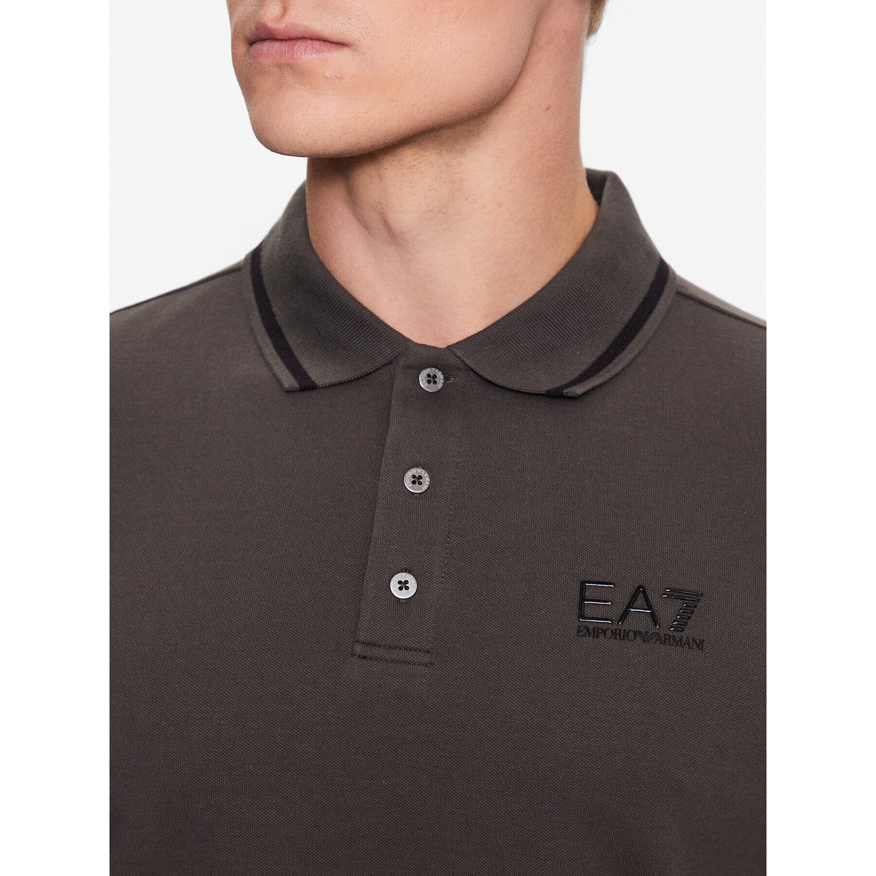 EA7 Emporio Armani Tricou polo 8NPF06 PJ04Z 1997 Gri Regular Fit - Pled.ro