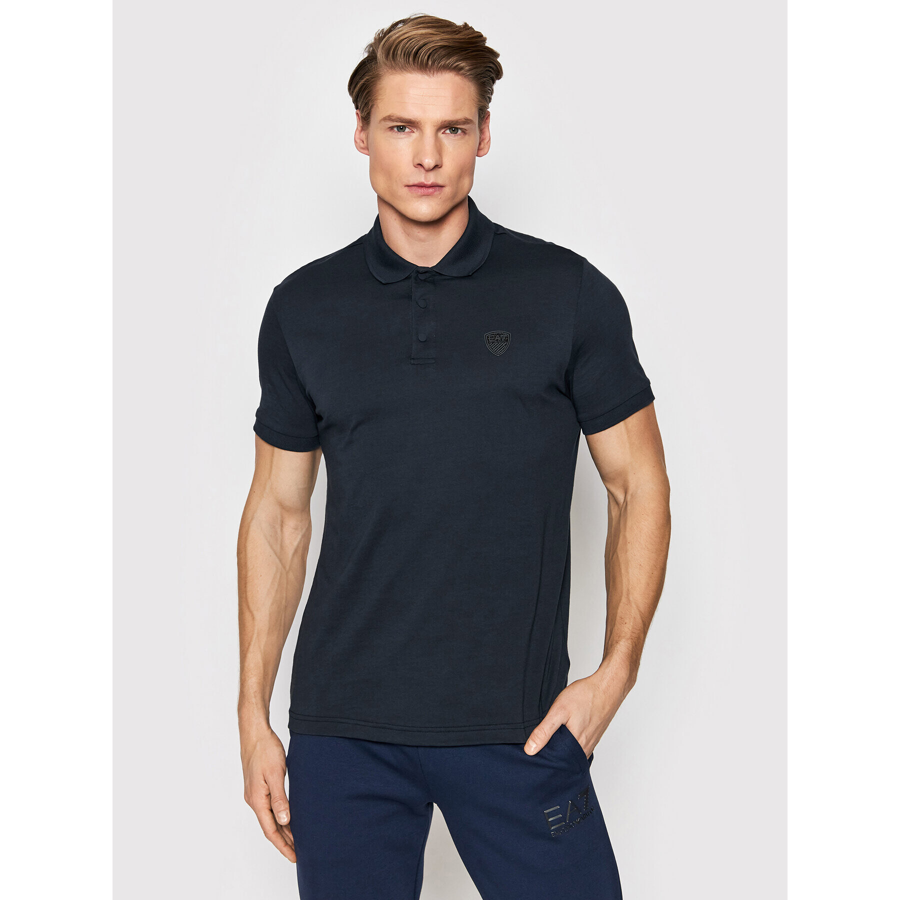 EA7 Emporio Armani Tricou polo 8NPF09 PJNQZ 1578 Bleumarin Regular Fit - Pled.ro