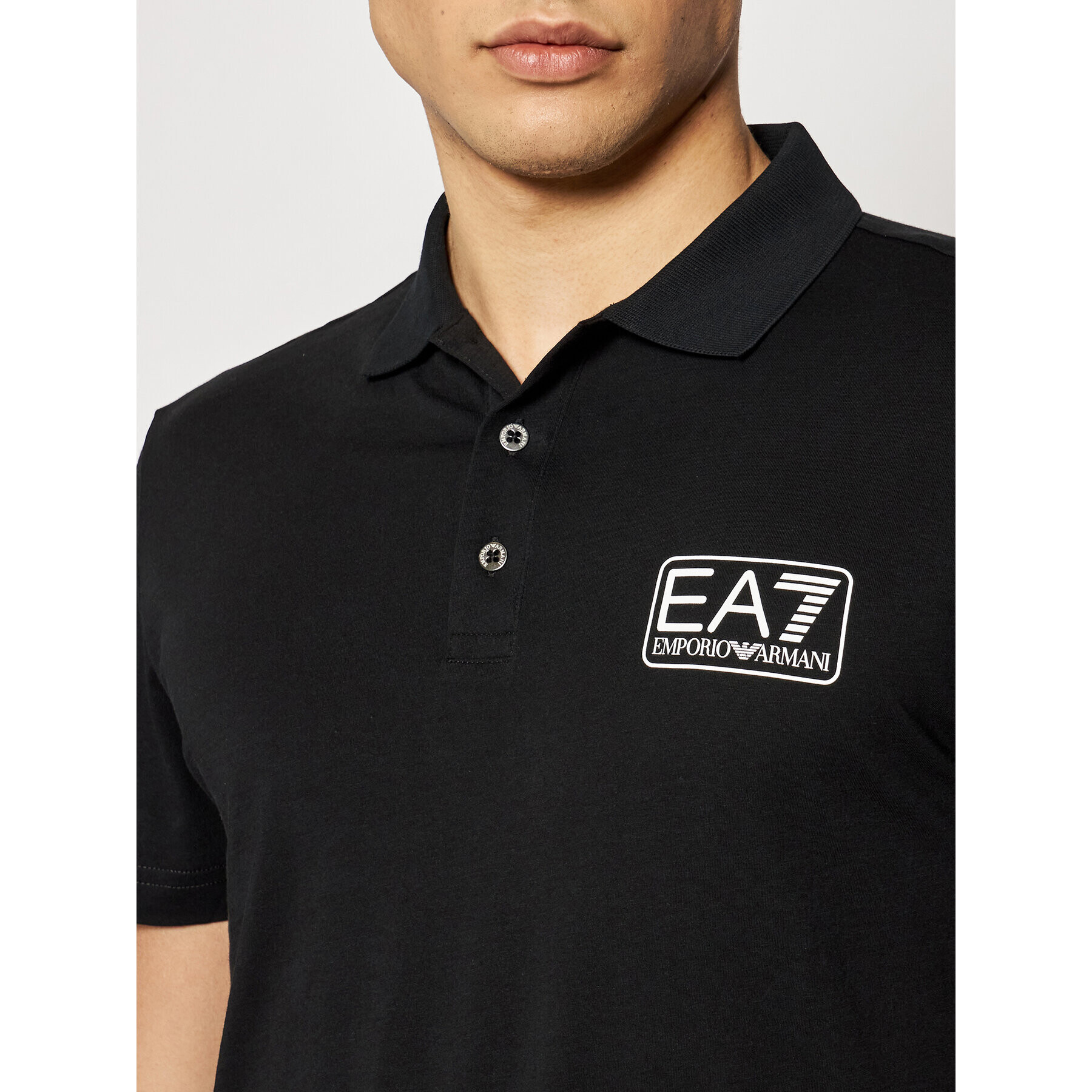 EA7 Emporio Armani Tricou polo 8NPF12 PJNQZ 1200 Negru Regular Fit - Pled.ro