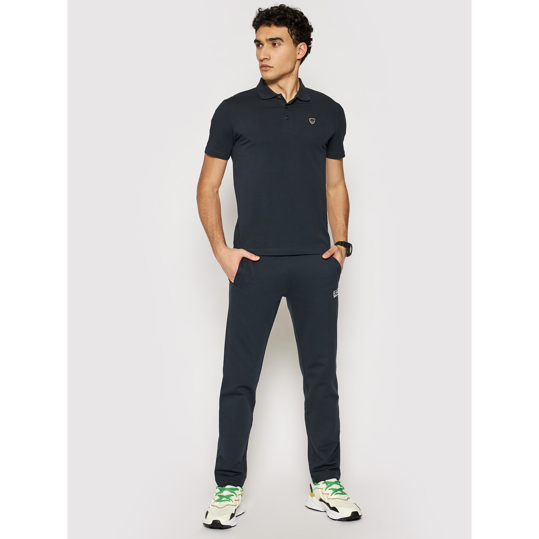 EA7 Emporio Armani Tricou polo 8NPF93 PJ03Z 1578 Bleumarin Regular Fit - Pled.ro