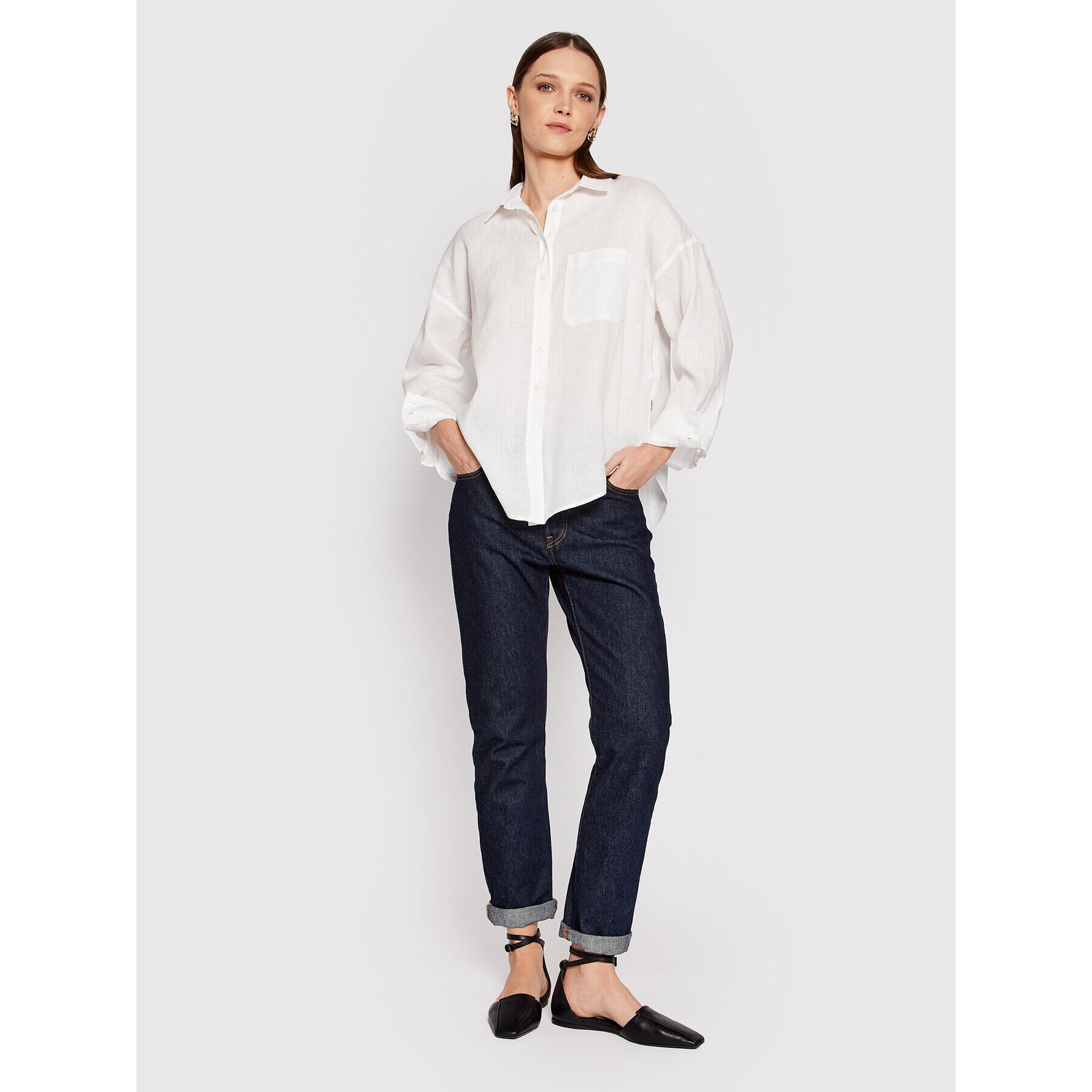 Ecoalf Cămașă Inin GASRININS3710WS22 Alb Relaxed Fit - Pled.ro