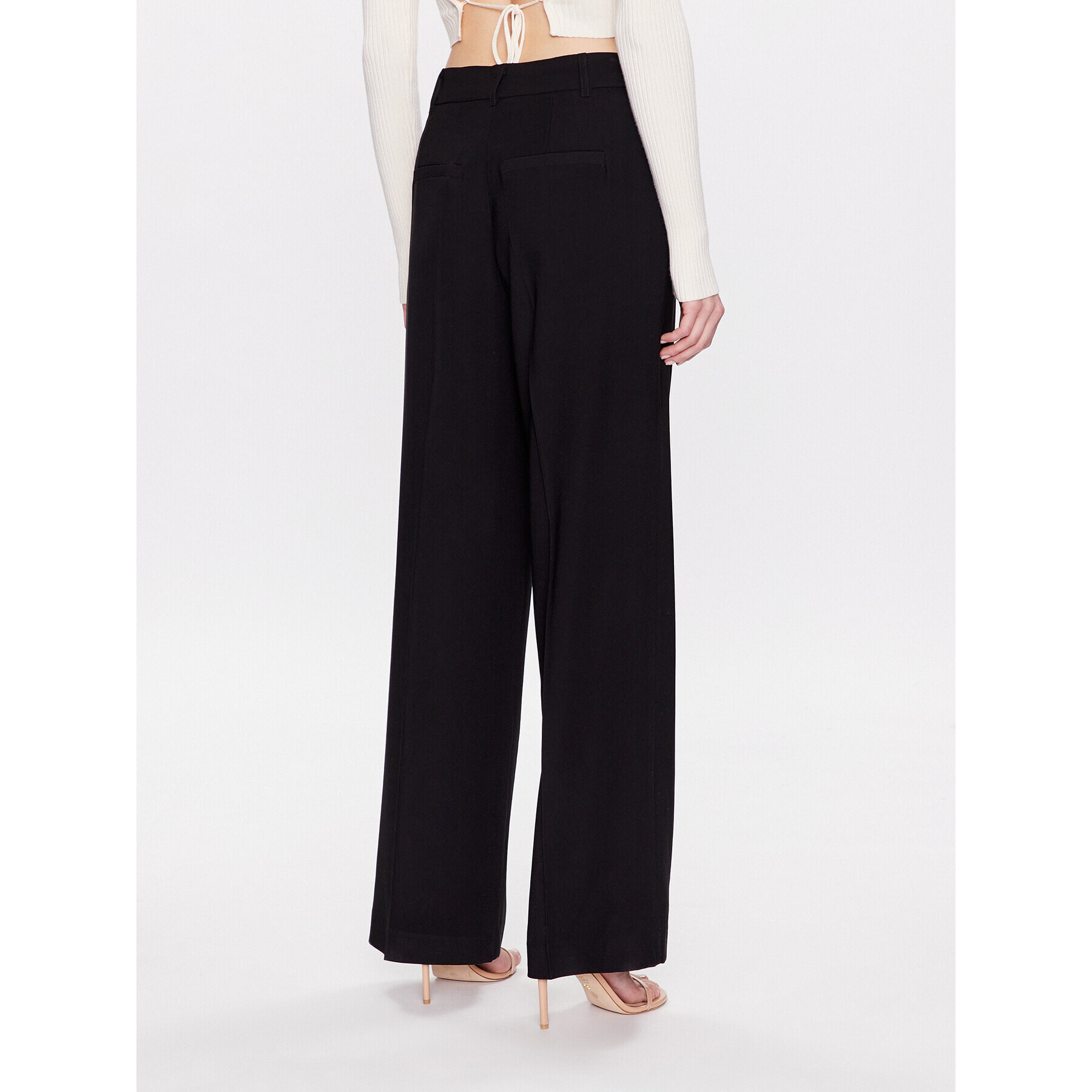 Edited Pantaloni din material Lean EDT6704001 Negru Relaxed Fit - Pled.ro