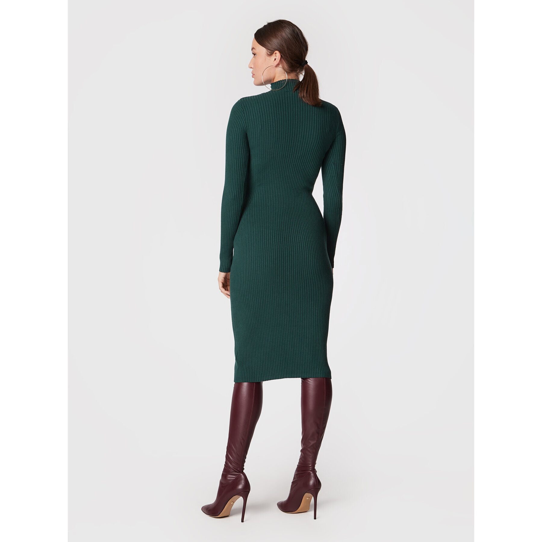 Edited Rochie tricotată Hada EDT2234011000002 Verde Slim Fit - Pled.ro