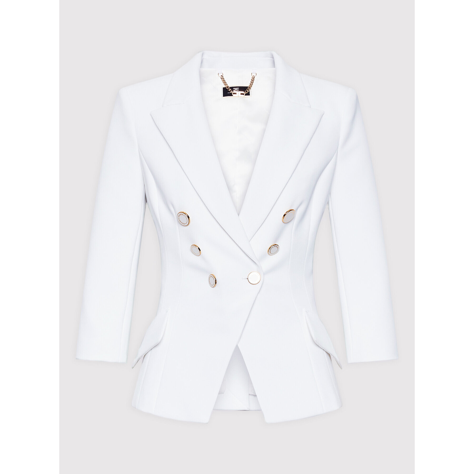 Elisabetta Franchi Blazer GI-030-26E2-V500 Alb Slim Fit - Pled.ro