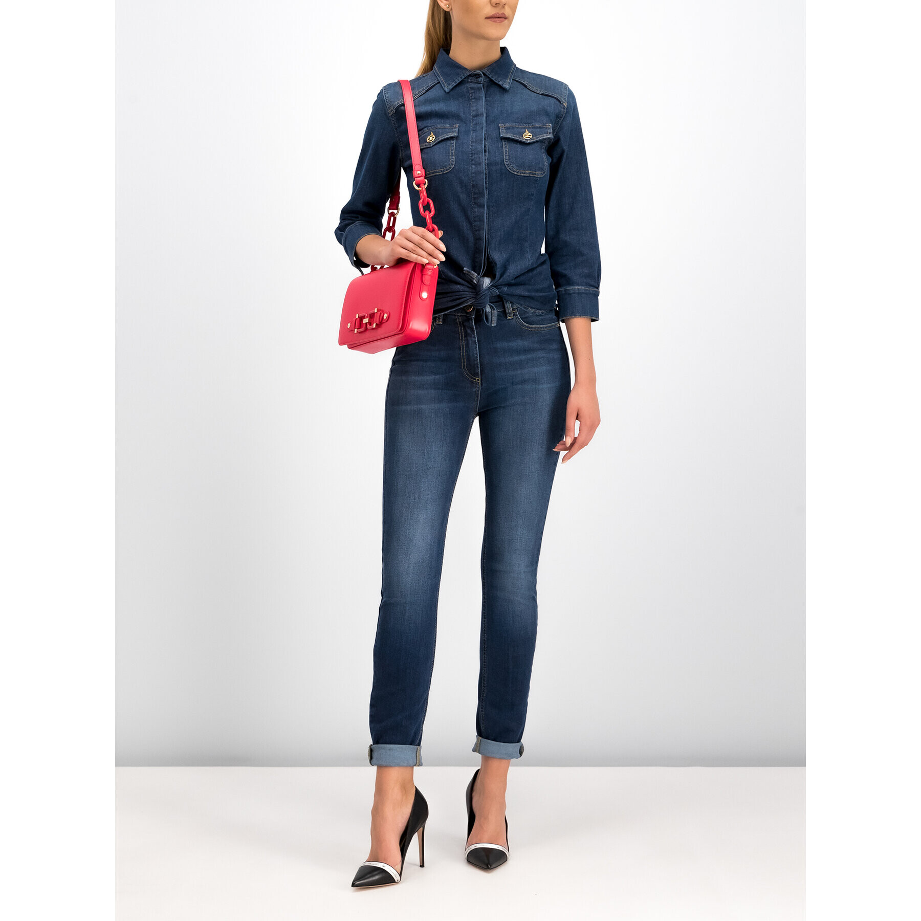 Elisabetta Franchi Cămașă CJ-04S-96E2-V249 Bleumarin Regular Fit - Pled.ro